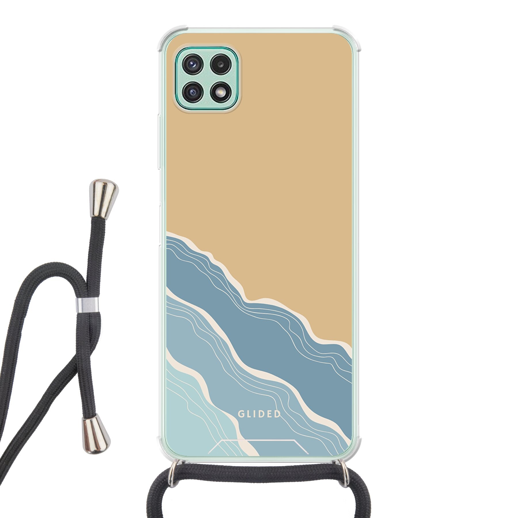 Breeze Handyhülle für Samsung Galaxy A22 5G mit einem einzigartigen Stranddesign, das an sonnige Tage und Meeresbrisen erinnert.