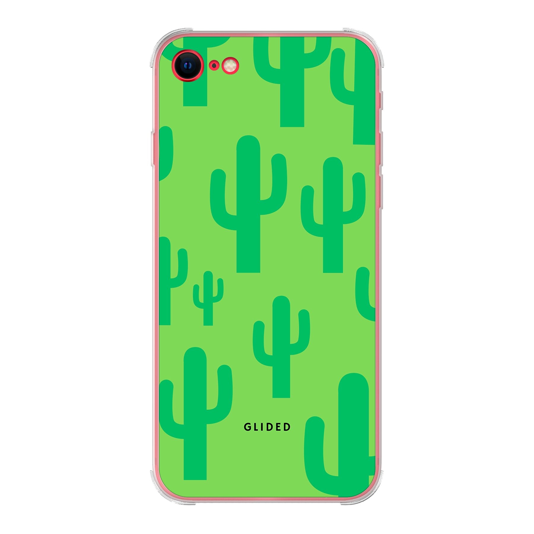 Cactus Spikes iPhone 8 Handyhülle mit lebendigem Kaktusdesign auf grünem Hintergrund, idealer Schutz und stilvolles Accessoire.