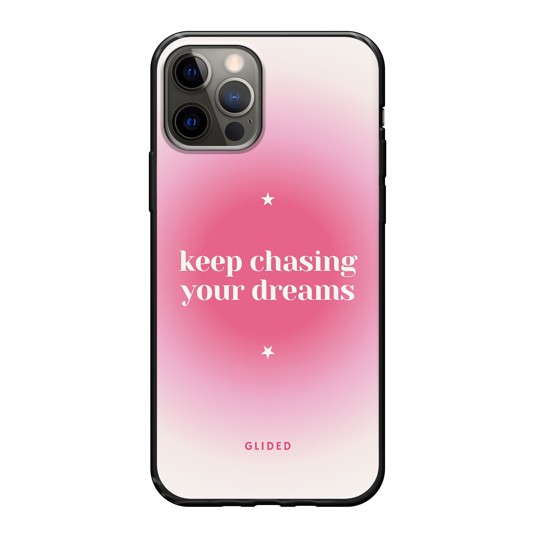 Chasing Dreams Handyhülle für iPhone 12 mit inspirierender Botschaft und schlankem Design, idealer Schutz und Motivation.