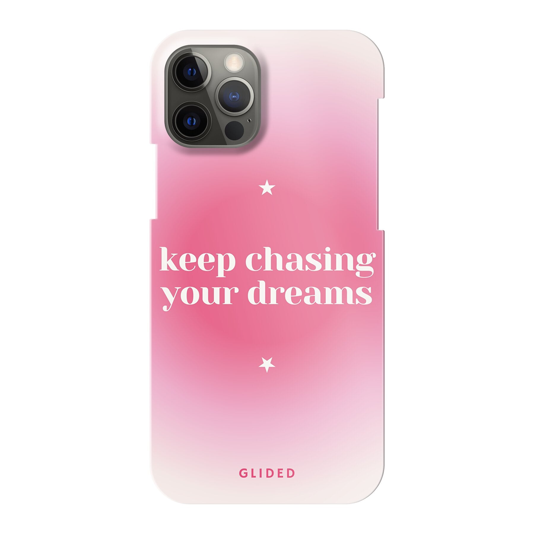 Chasing Dreams Handyhülle für iPhone 12 mit inspirierender Botschaft und schlankem Design, idealer Schutz und Motivation.