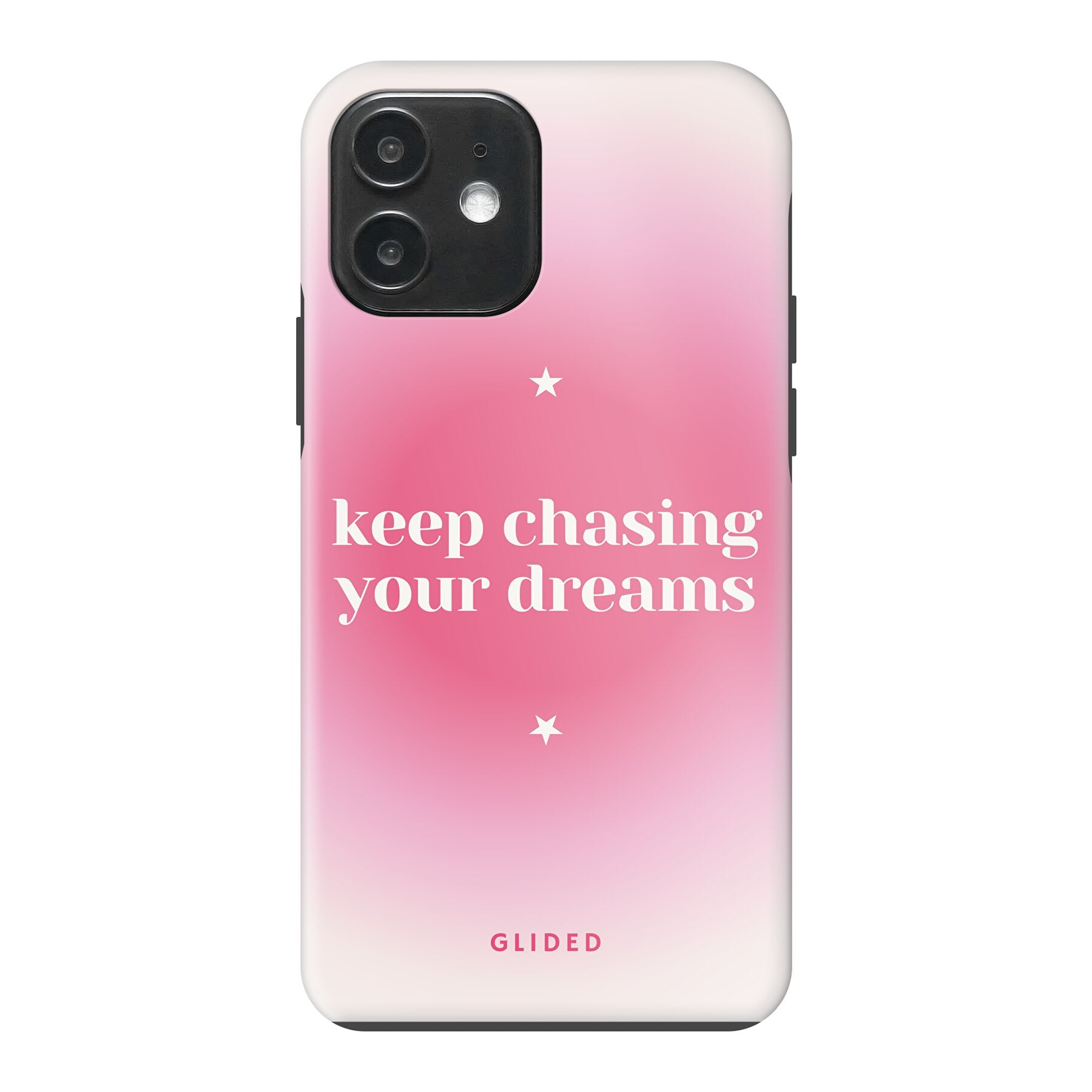 Chasing Dreams Handyhülle für iPhone 12 mit inspirierender Botschaft und schlankem Design, idealer Schutz und Motivation.