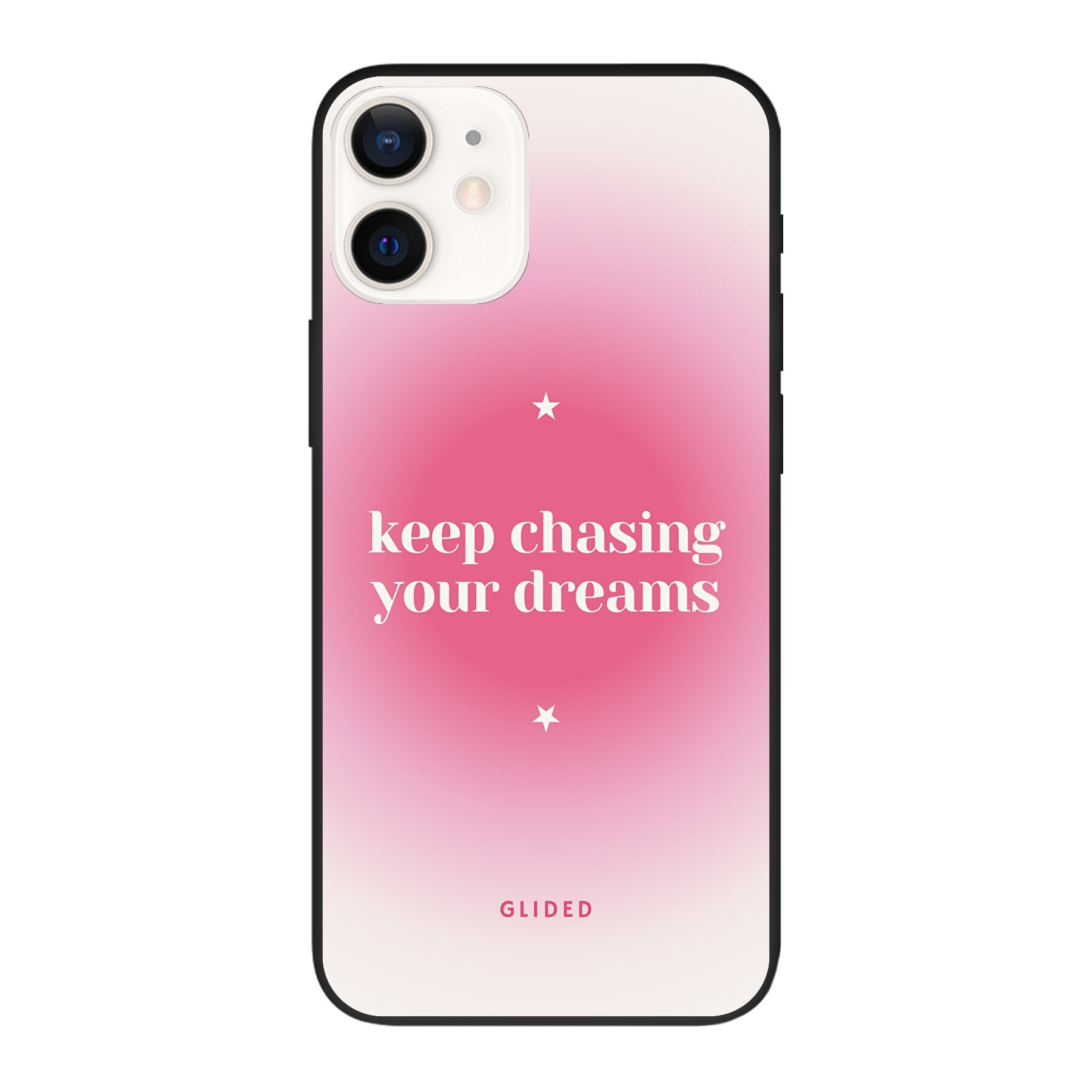 Chasing Dreams Handyhülle für iPhone 12 mit inspirierender Botschaft und schlankem Design, idealer Schutz und Motivation.