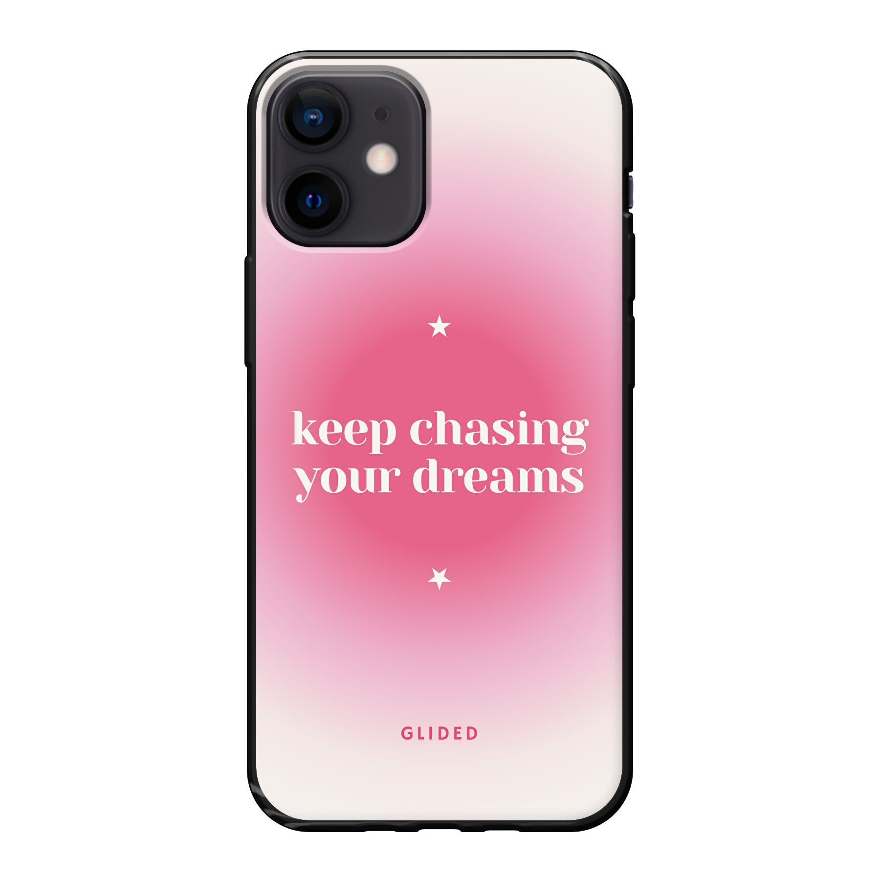 Chasing Dreams Handyhülle für iPhone 12 mini mit inspirierender Botschaft und schlankem Design, idealer Schutz und Motivation.