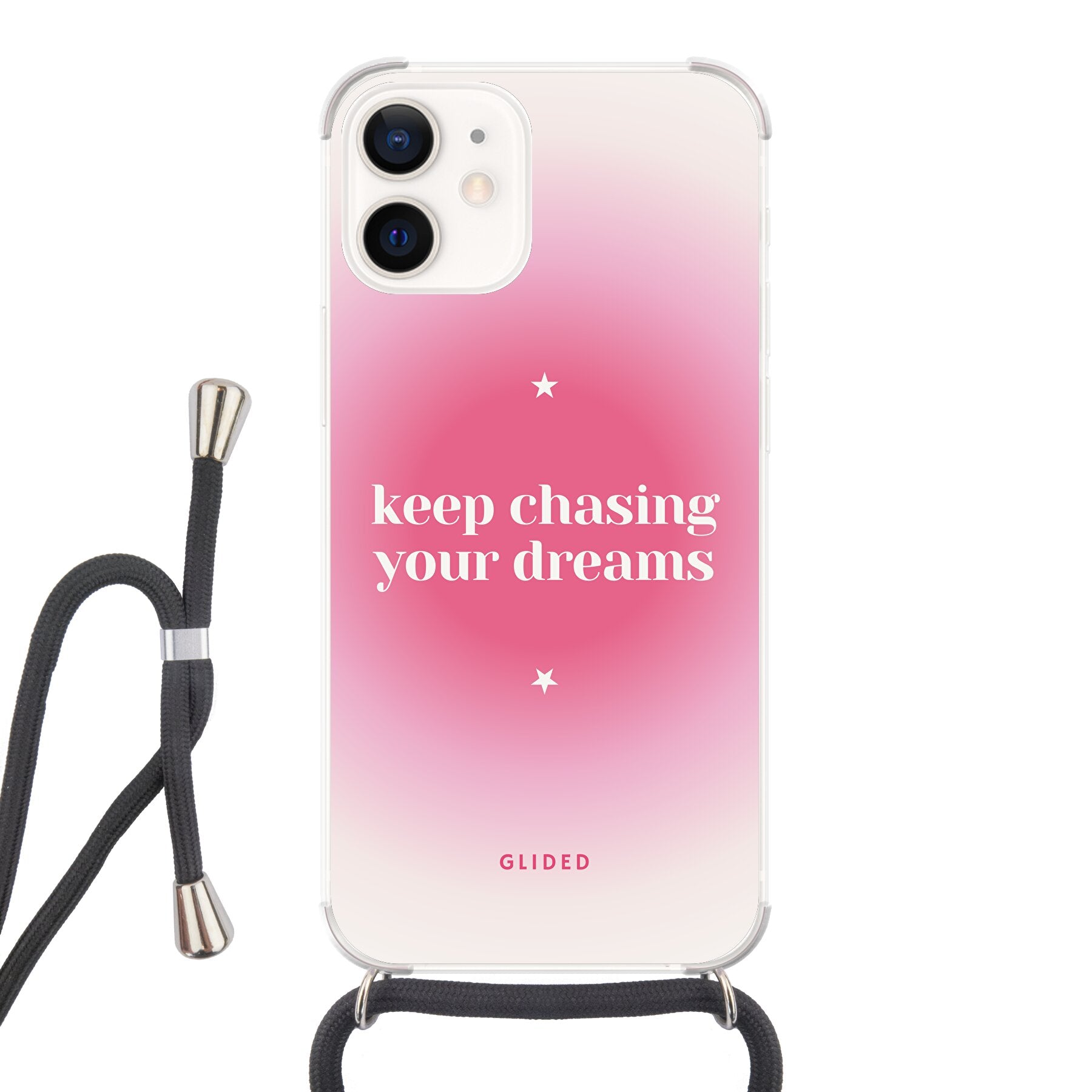 Chasing Dreams Handyhülle für iPhone 12 mini mit inspirierender Botschaft und schlankem Design, idealer Schutz und Motivation.