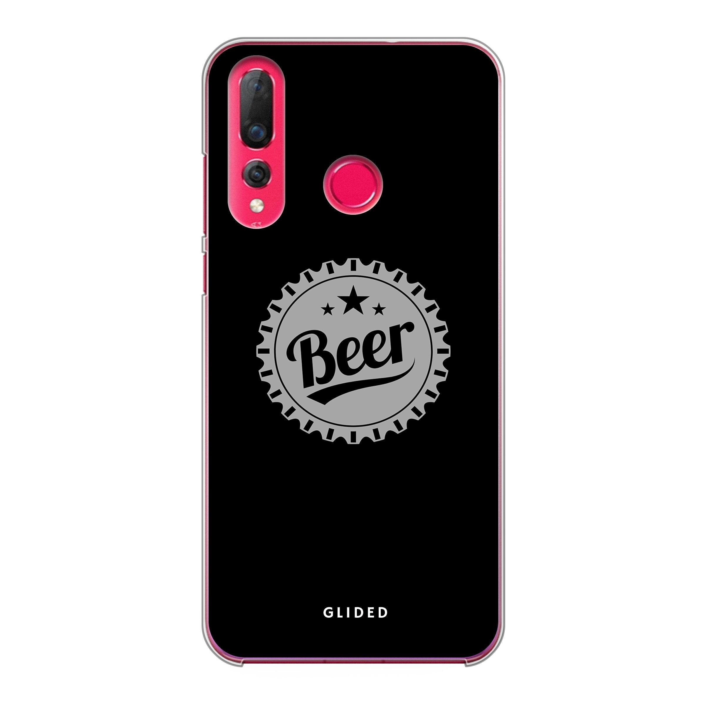 Cheers Huawei P30 Lite Handyhülle mit Bierdeckel-Design und dem Wort 'Beer' für stilvollen Schutz.