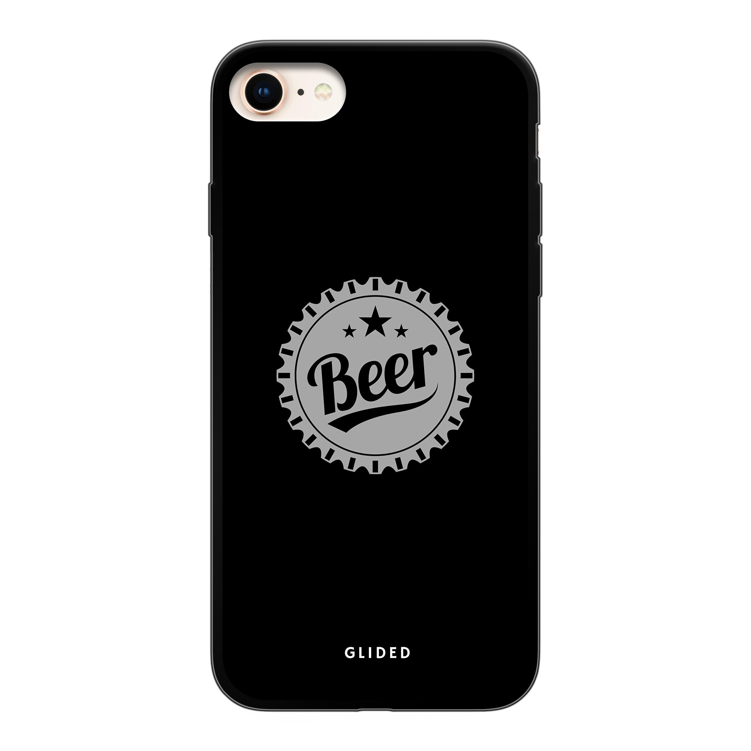 Cheers iPhone 7 Handyhülle mit Bierdeckel-Design und dem Wort 'Beer', ideal für stilvollen Schutz und Geselligkeit.