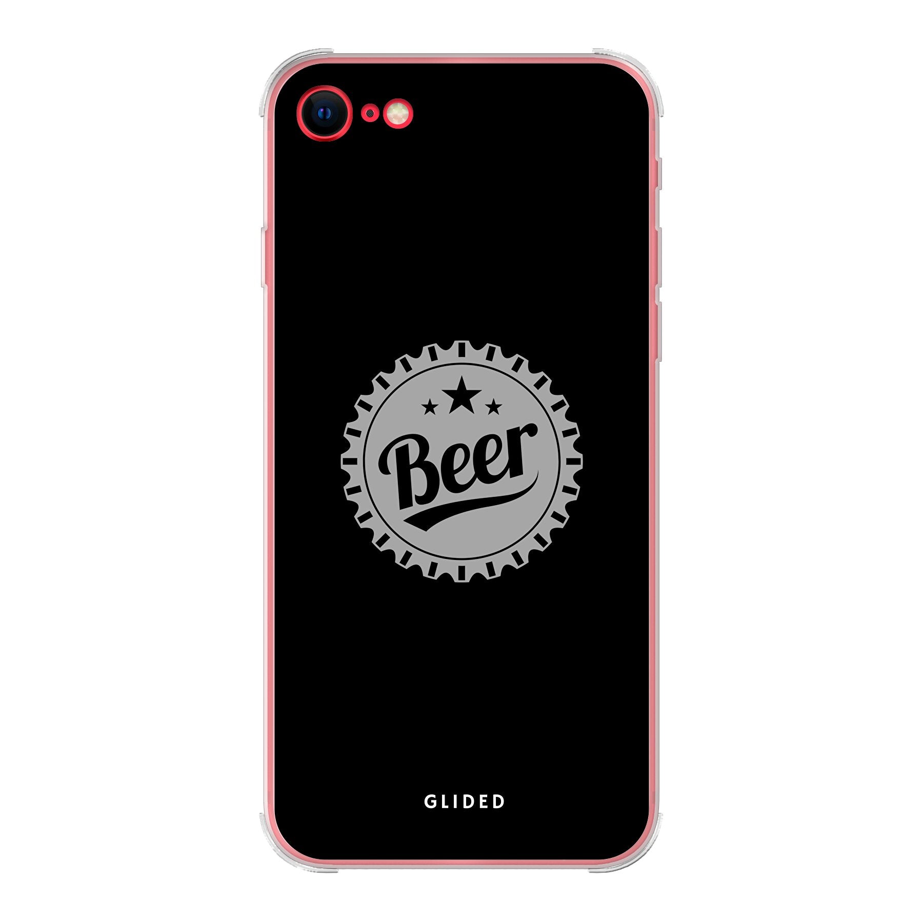 Cheers iPhone 8 Handyhülle mit Bierdeckel-Design und dem Wort 'Beer', stilvoll und schützend.