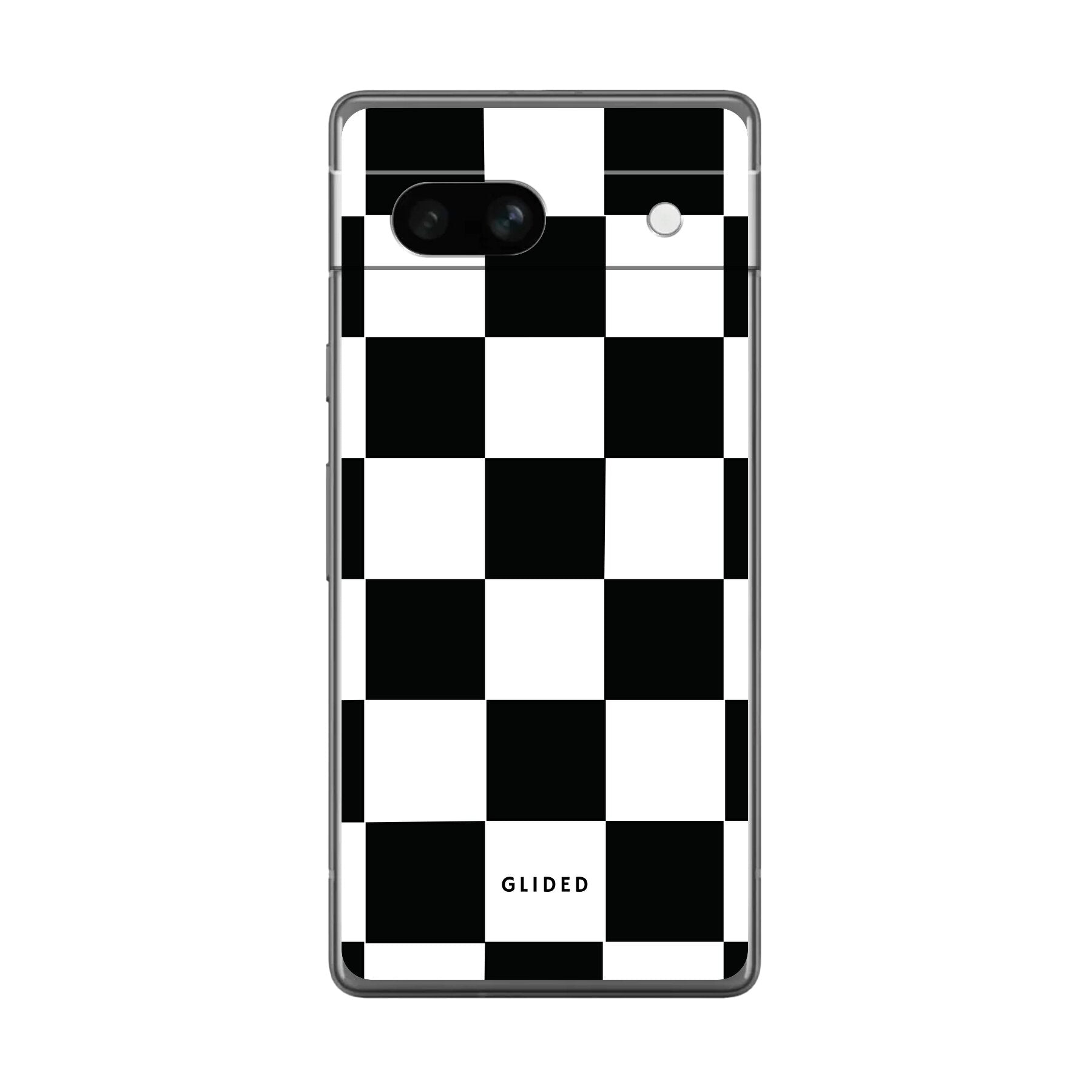 Elegante 'Classic Chess' Hülle für Google Pixel 7a mit traditionellem Schachbrettmuster, bietet stilvollen Schutz und Funktionalität.