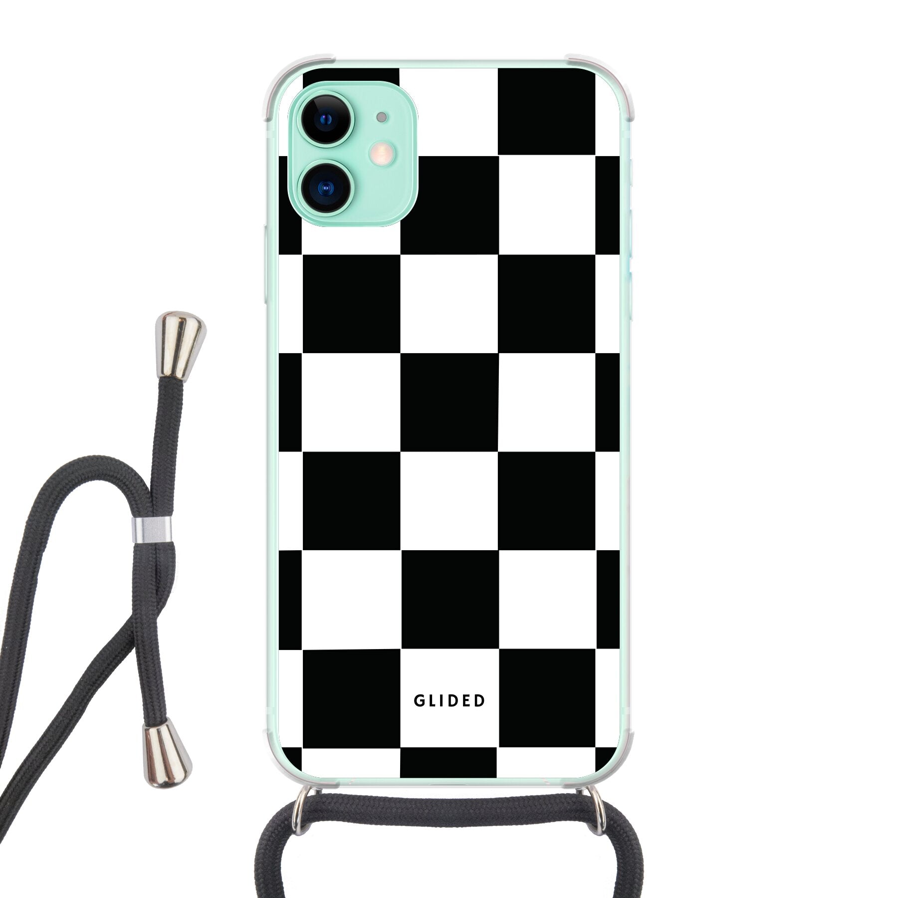 Elegante 'Classic Chess' iPhone 11-Hülle mit traditionellem Schachbrettmuster, bietet stilvollen Schutz und Ausdruck von Persönlichkeit.