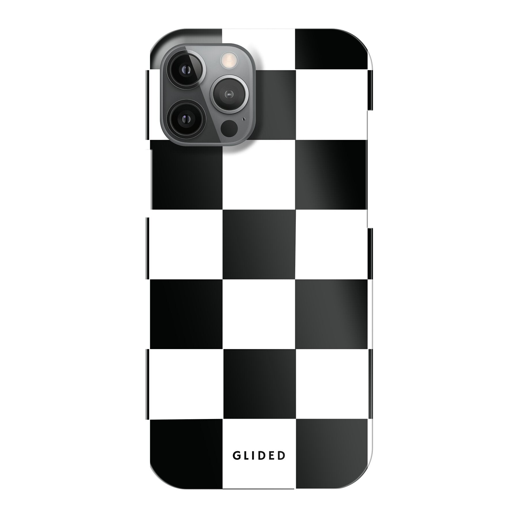 Elegante Classic Chess Handyhülle für iPhone 12 Pro Max mit traditionellem Schachbrettmuster, bietet stilvollen Schutz und Funktionalität.