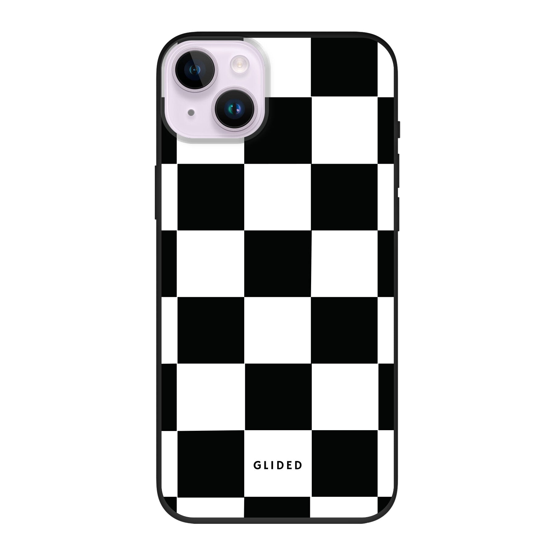 Elegante Classic Chess Handyhülle für iPhone 14 Plus mit traditionellem Schachbrettmuster, stilvoll und schützend.