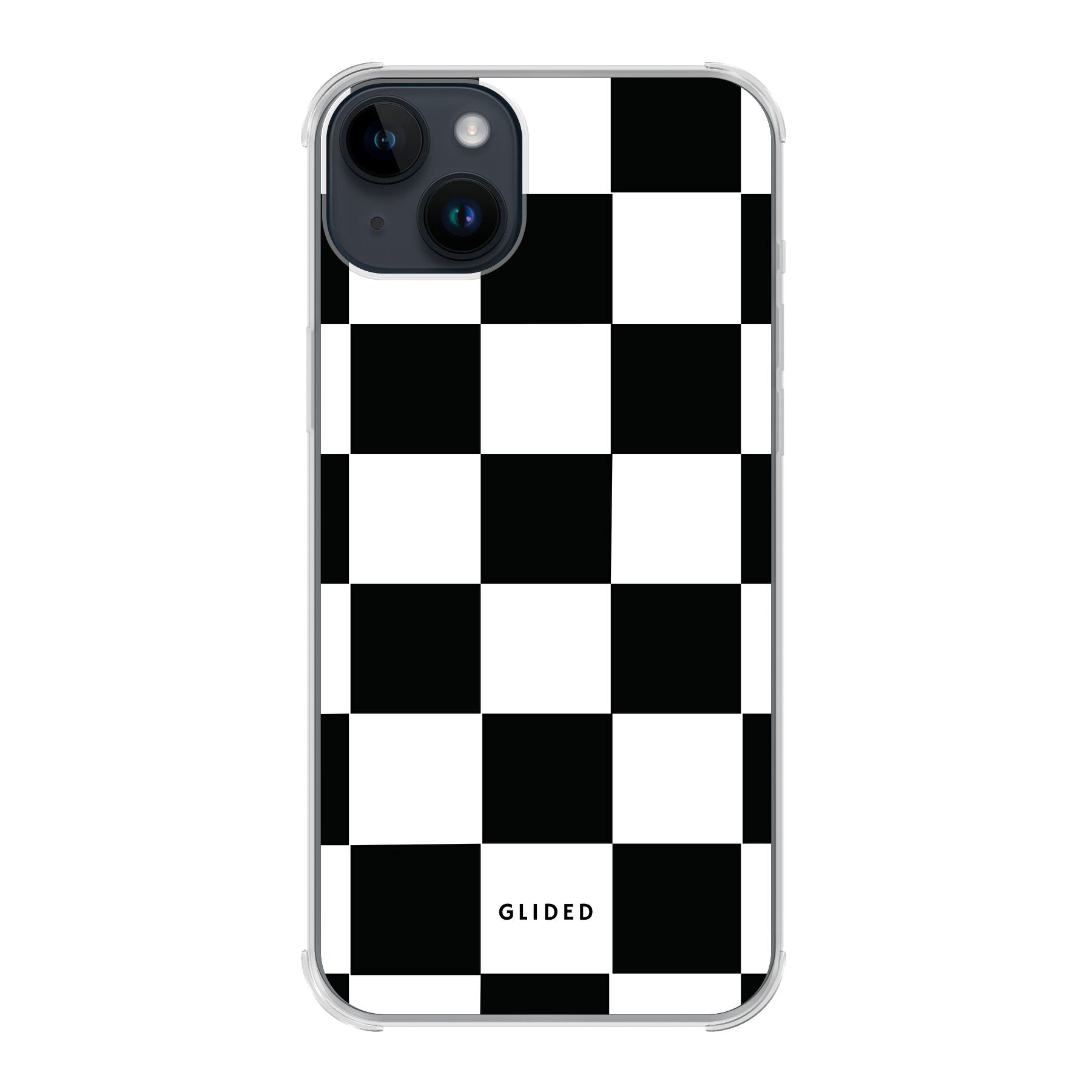 Elegante Classic Chess Handyhülle für iPhone 14 Plus mit traditionellem Schachbrettmuster, stilvoll und schützend.