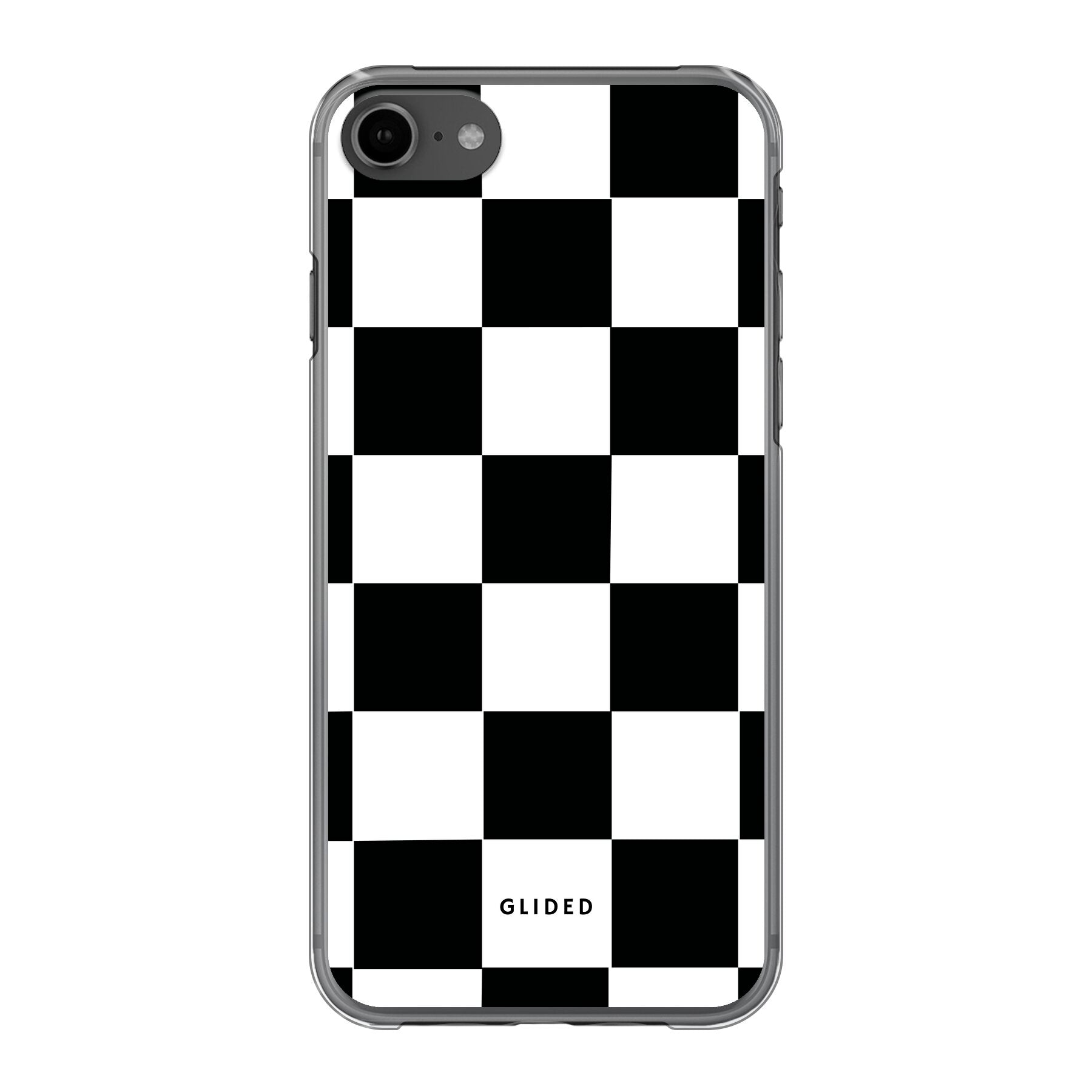 Elegante Classic Chess iPhone 7 Handyhülle mit traditionellem Schachbrettmuster in Schwarz und Weiß, idealer Schutz und stilvolles Design.