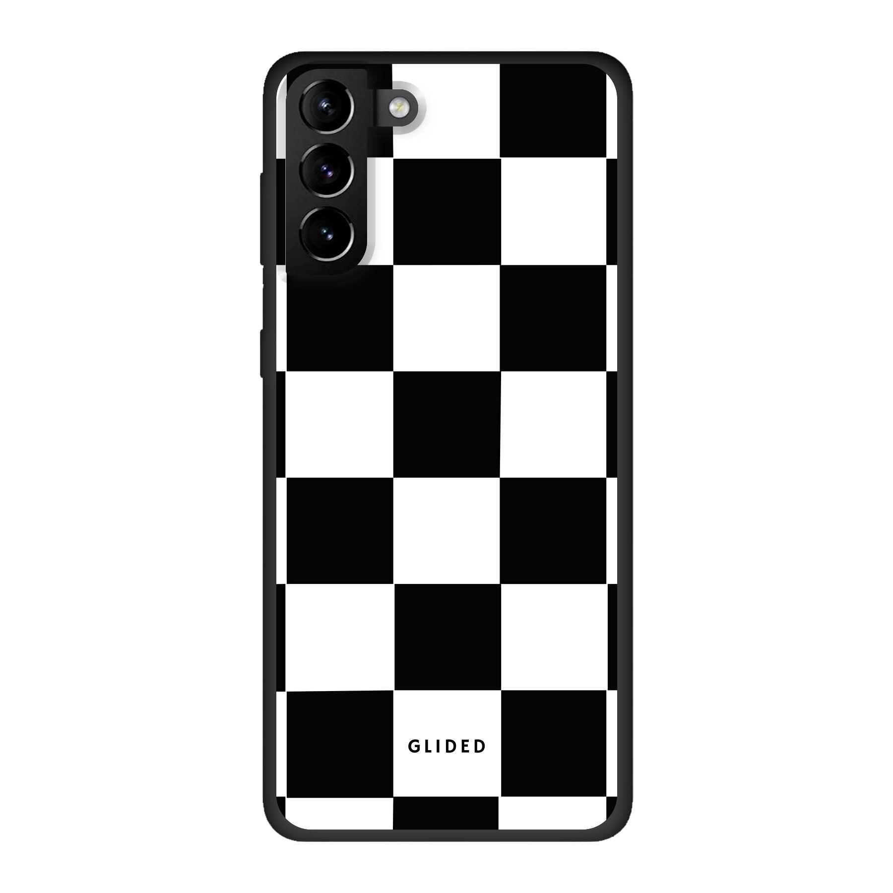 Classic Chess Hülle für Samsung Galaxy S21 Plus 5G mit traditionellem Schachbrettmuster, elegant und schützend.