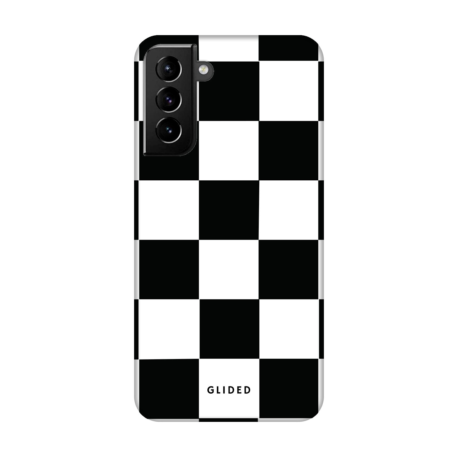 Classic Chess Hülle für Samsung Galaxy S21 Plus 5G mit traditionellem Schachbrettmuster, elegant und schützend.