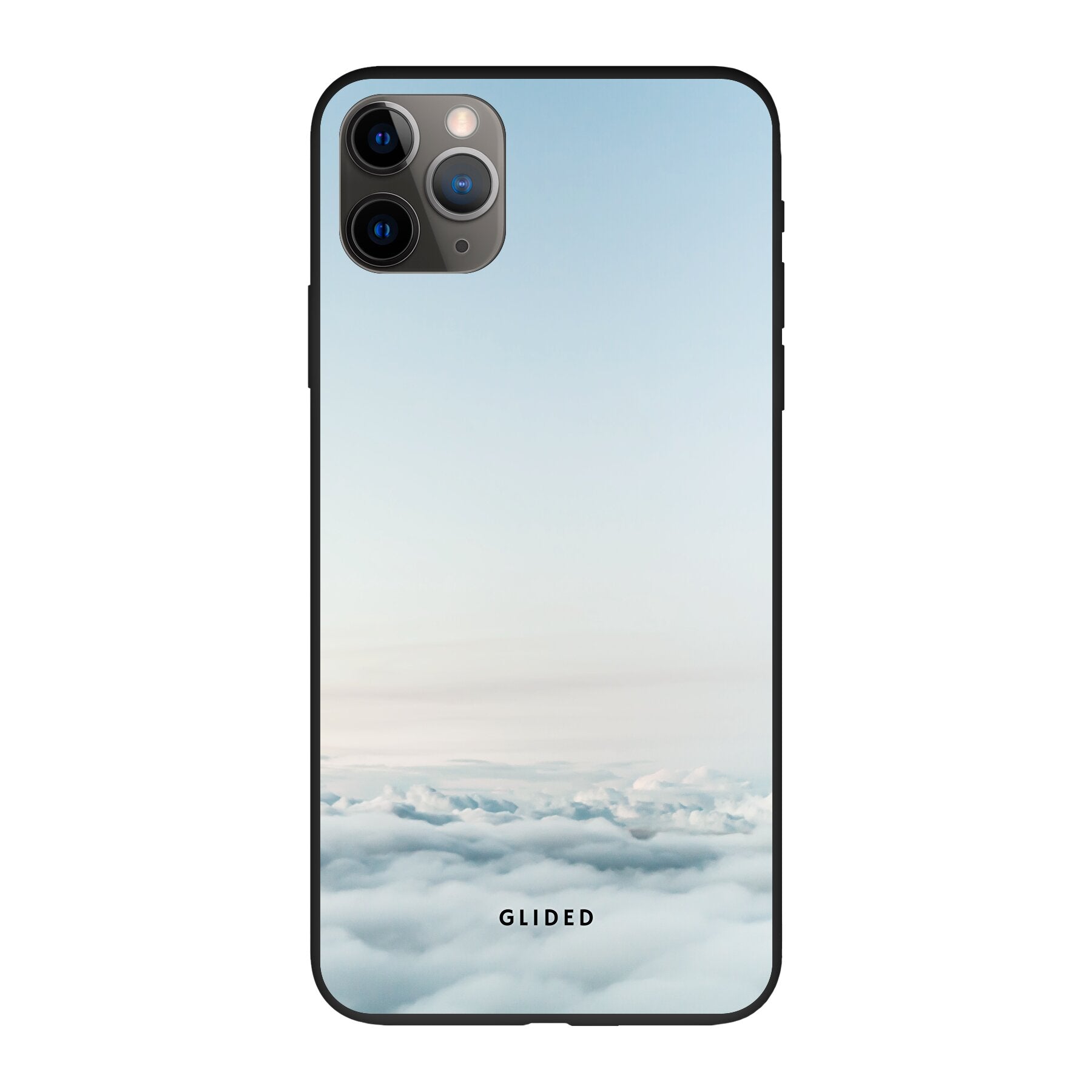 Die 'Cloudy' iPhone 11 Pro Max Handyhülle mit einem sanften Wolken-Design, das eine beruhigende Atmosphäre schafft.