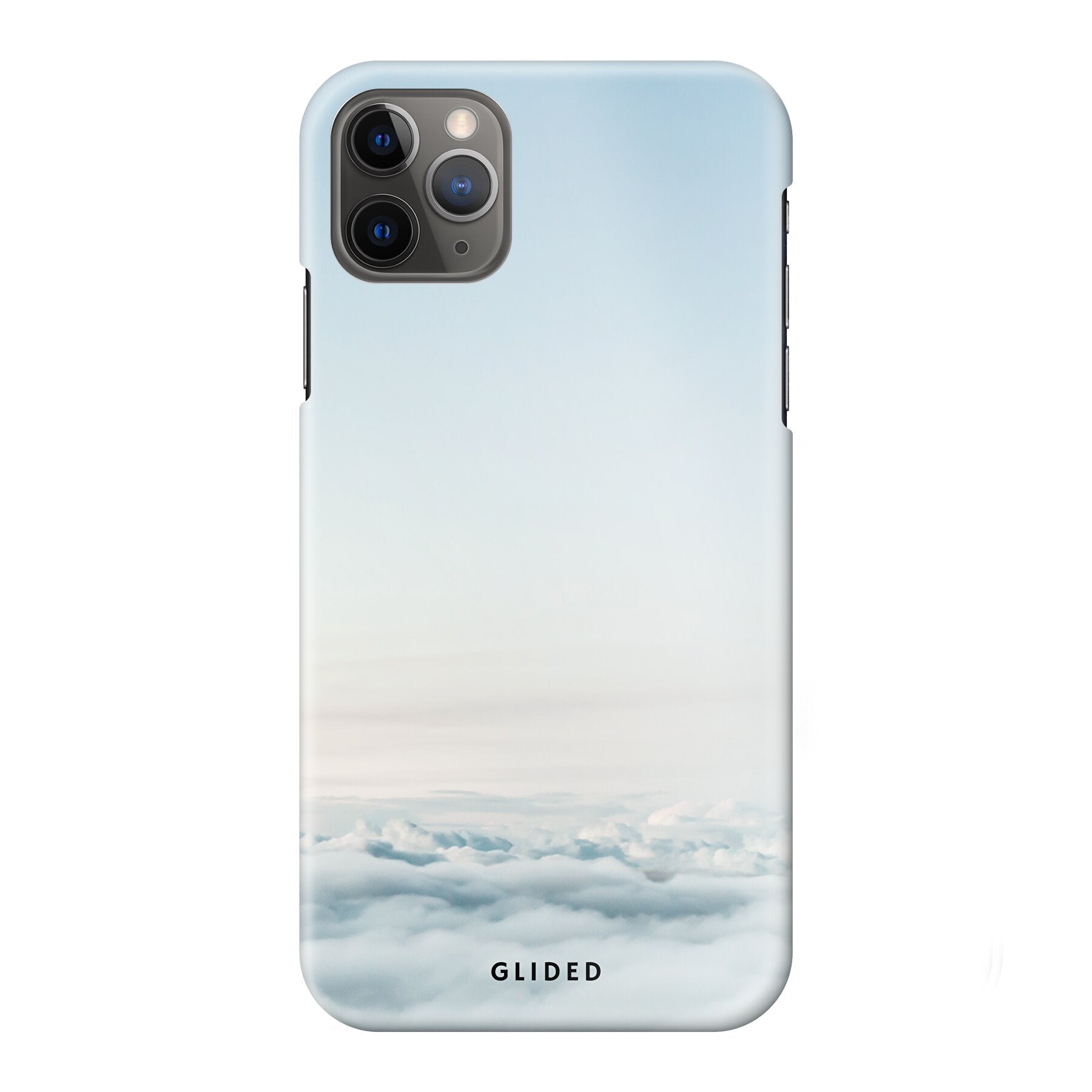 Die 'Cloudy' iPhone 11 Pro Max Handyhülle mit einem sanften Wolken-Design, das eine beruhigende Atmosphäre schafft.