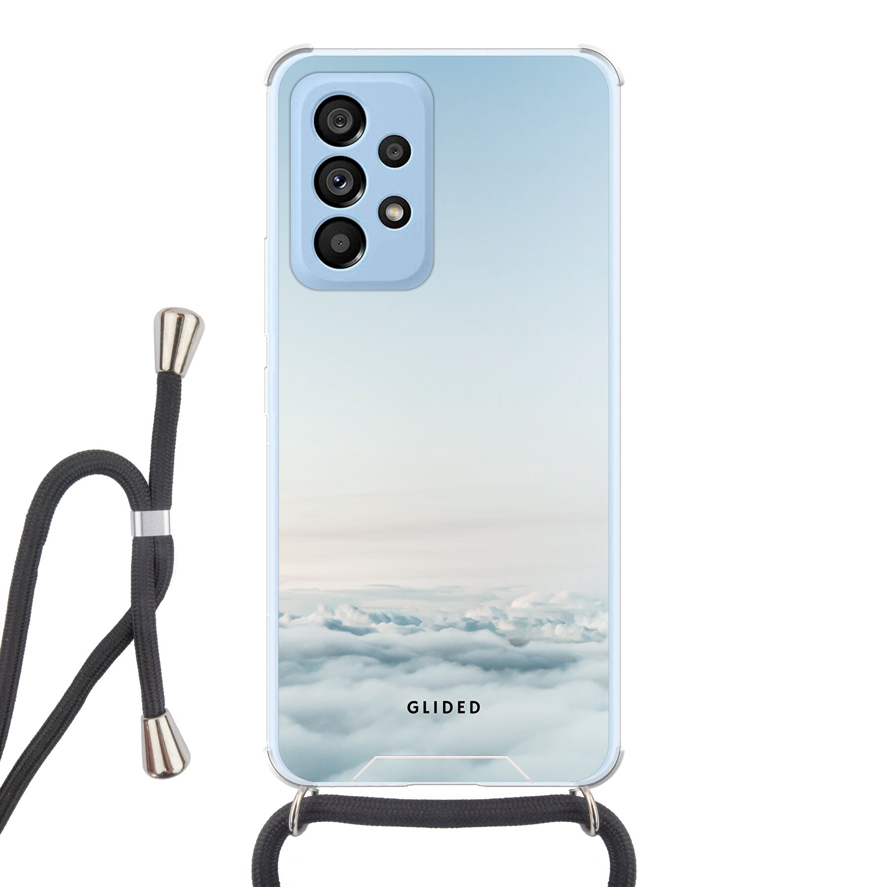 Samsung Galaxy A53 5G Handyhülle 'Cloudy' mit zart gezeichneten Wolken auf sanftem Hintergrund, idealer Schutz und stilvolles Design.