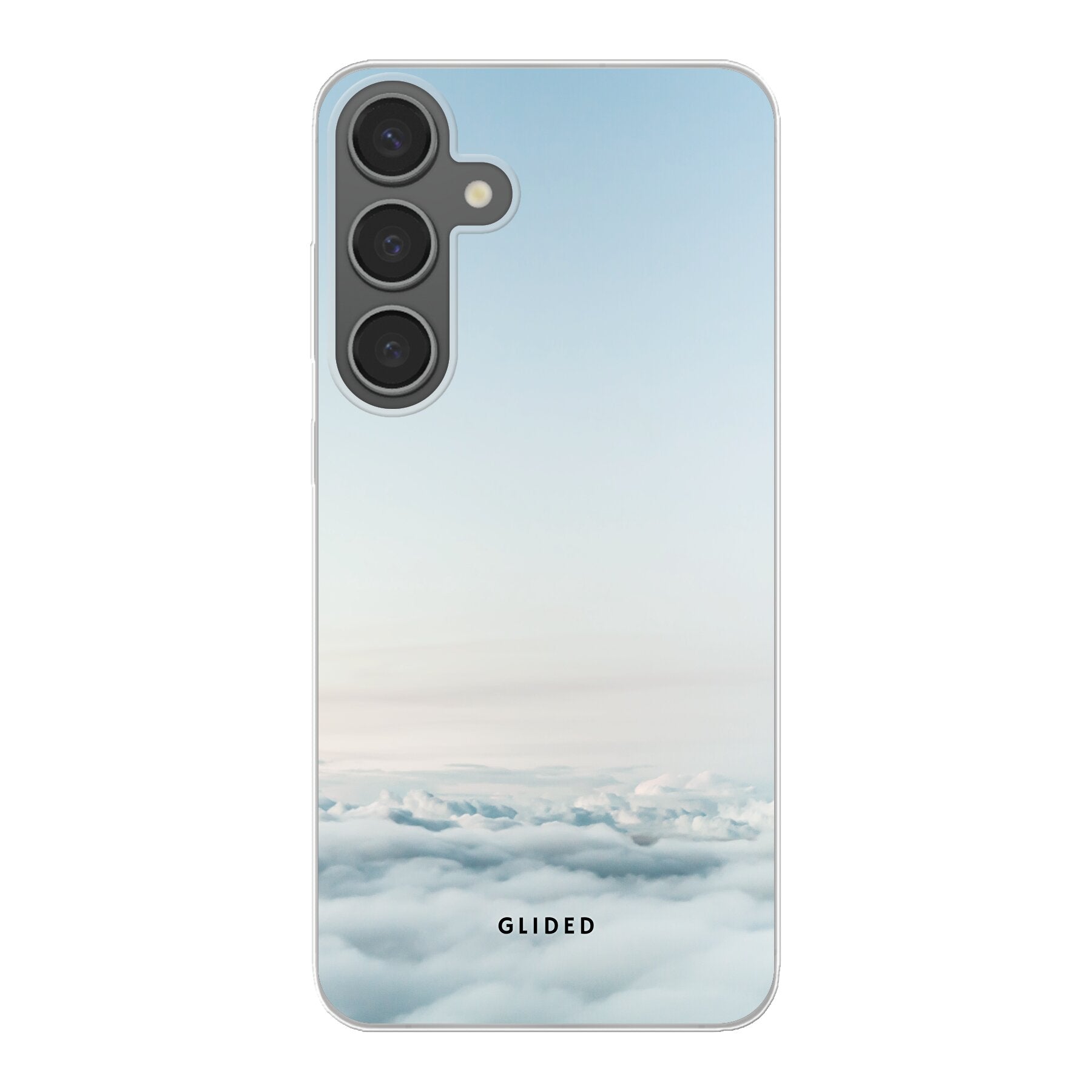 Samsung Galaxy S24 Plus Hülle mit sanftem Wolken-Design, bietet stilvollen Schutz und ästhetische Anmutung.