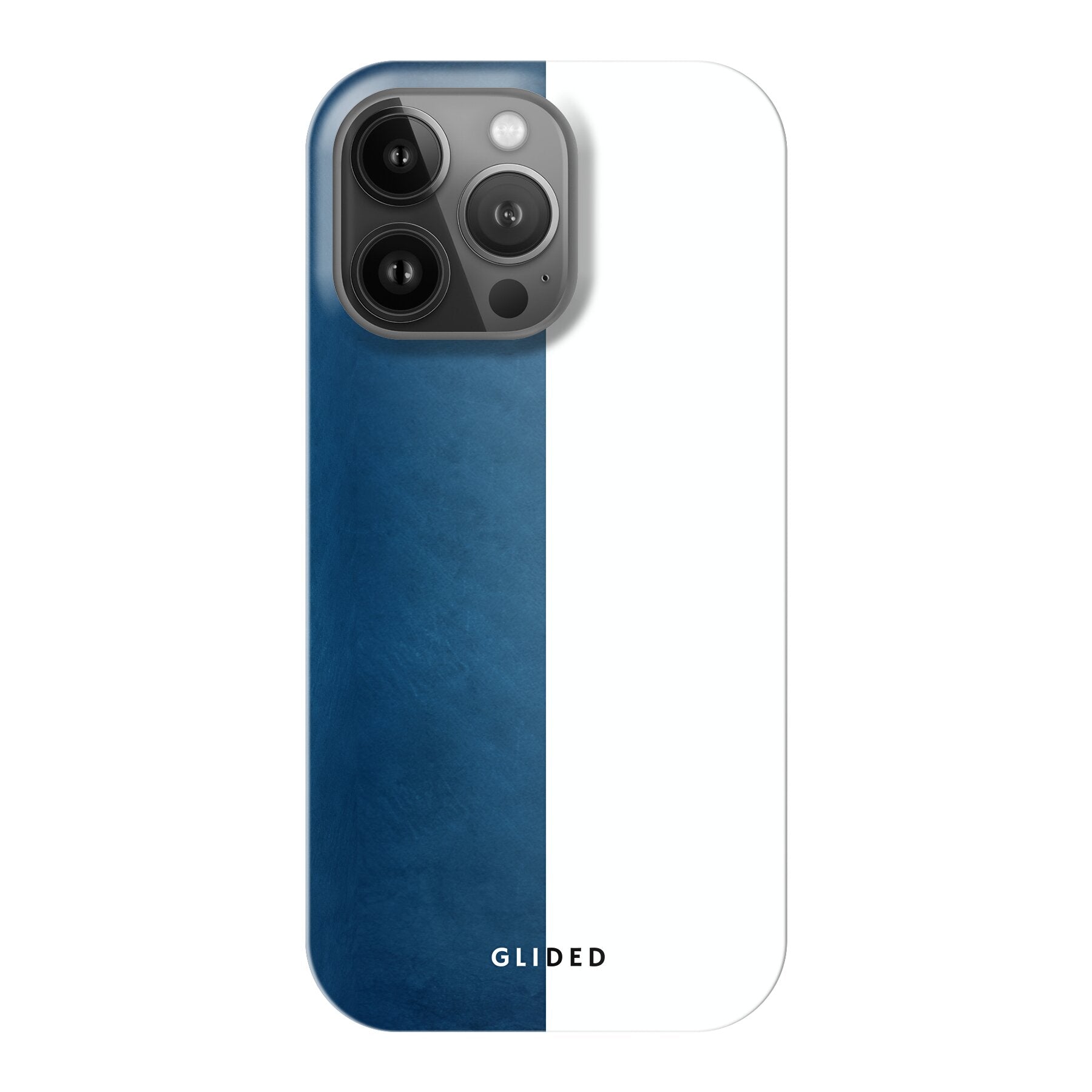 iPhone 13 Pro Handyhülle 'Contrast' in Blau und Weiß, bietet stilvollen Schutz und einzigartiges Design.