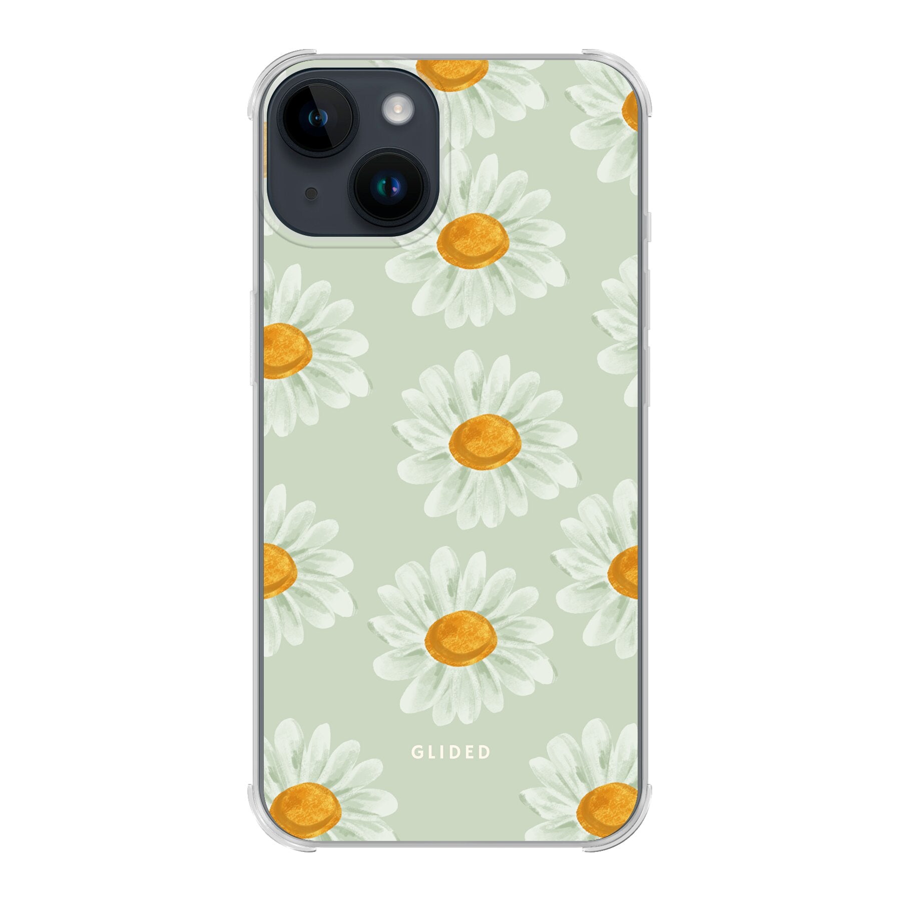 Daisy Handyhülle für iPhone 14 mit zarten Gänseblümchen in voller Blüte, stilvoll und schützend.