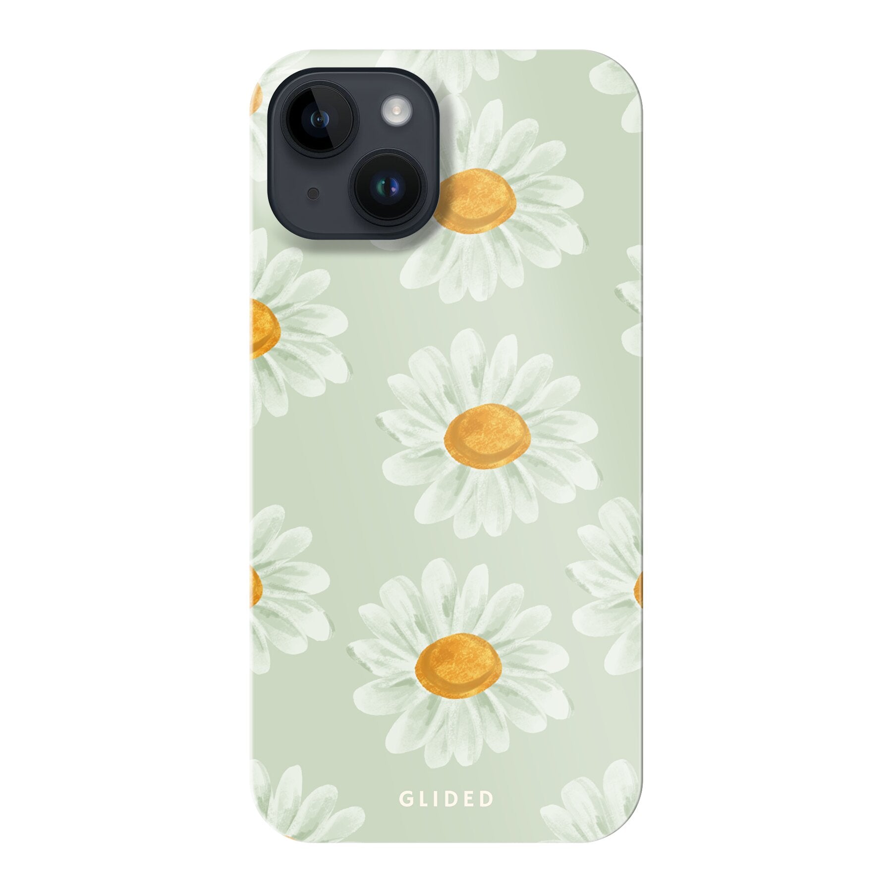 Daisy Handyhülle für iPhone 14 mit zarten Gänseblümchen in voller Blüte, stilvoll und schützend.