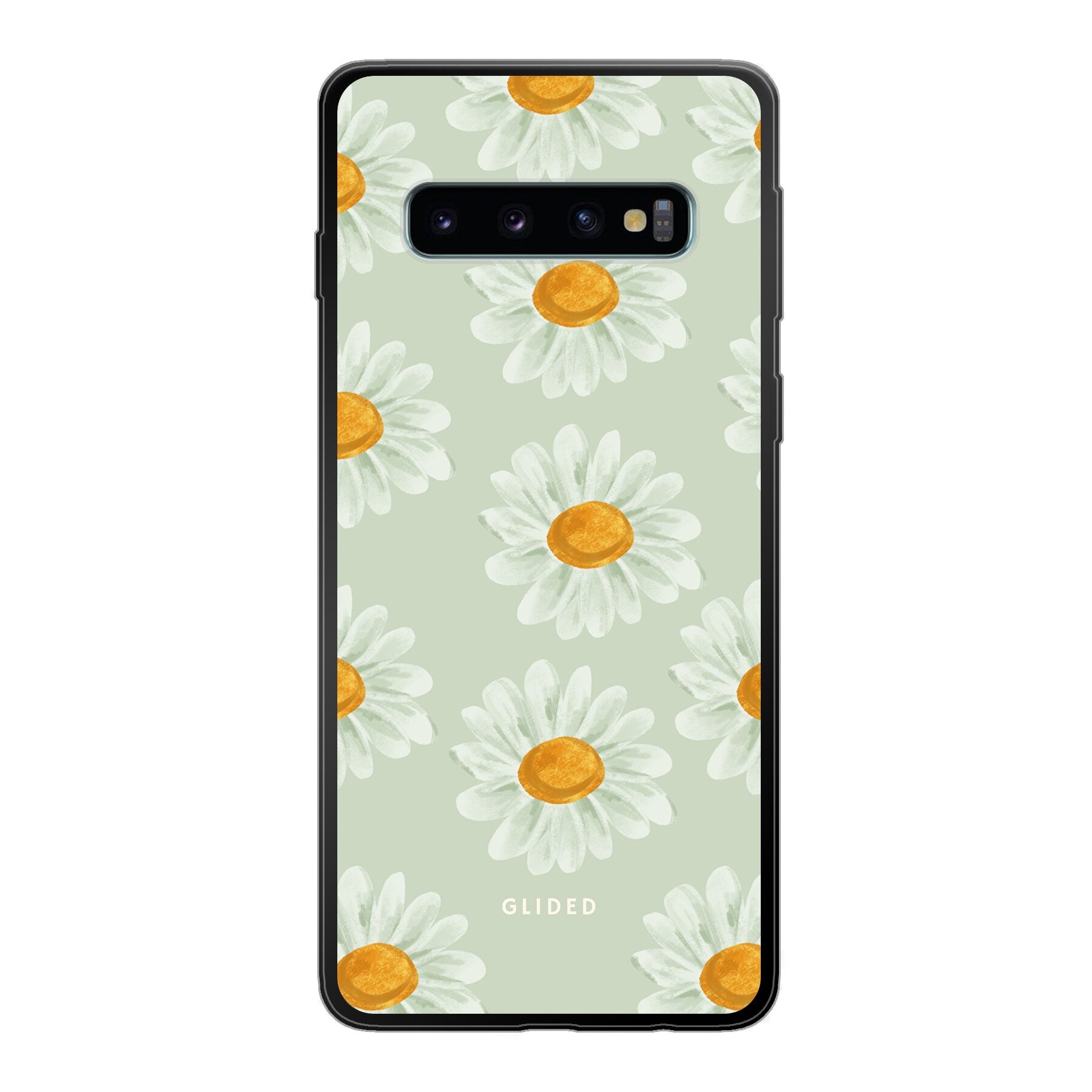 Daisy Handyhülle für Samsung Galaxy S10 mit zarten Gänseblümchen in voller Blüte, stilvoll und schützend.