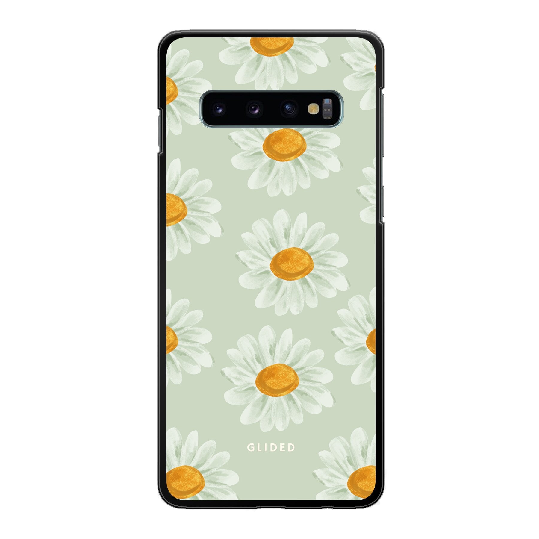 Daisy Handyhülle für Samsung Galaxy S10 mit zarten Gänseblümchen in voller Blüte, stilvoll und schützend.