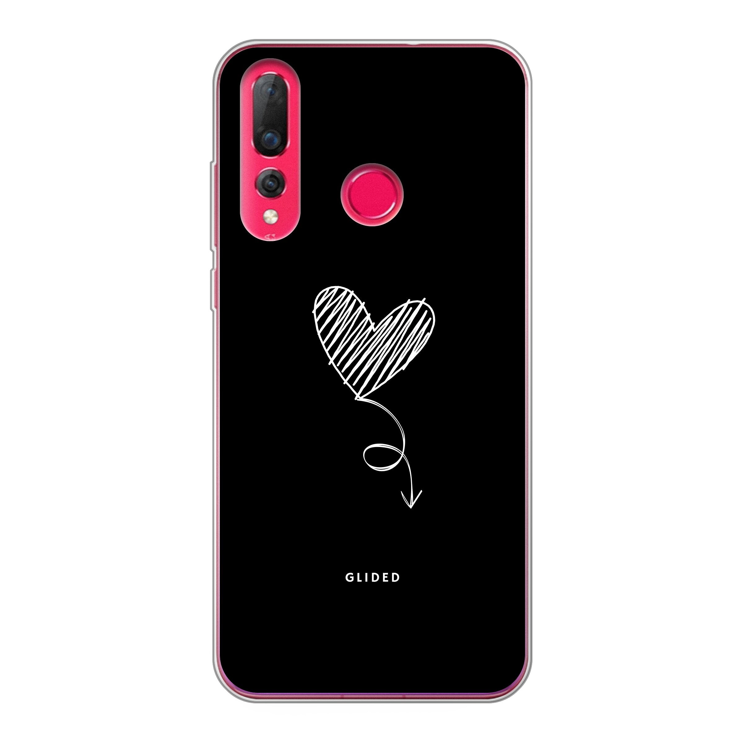 Dark Heart Handyhülle für Huawei P30 Lite mit ästhetischem Herzdesign auf dunklem Hintergrund, bietet Schutz und Stil.