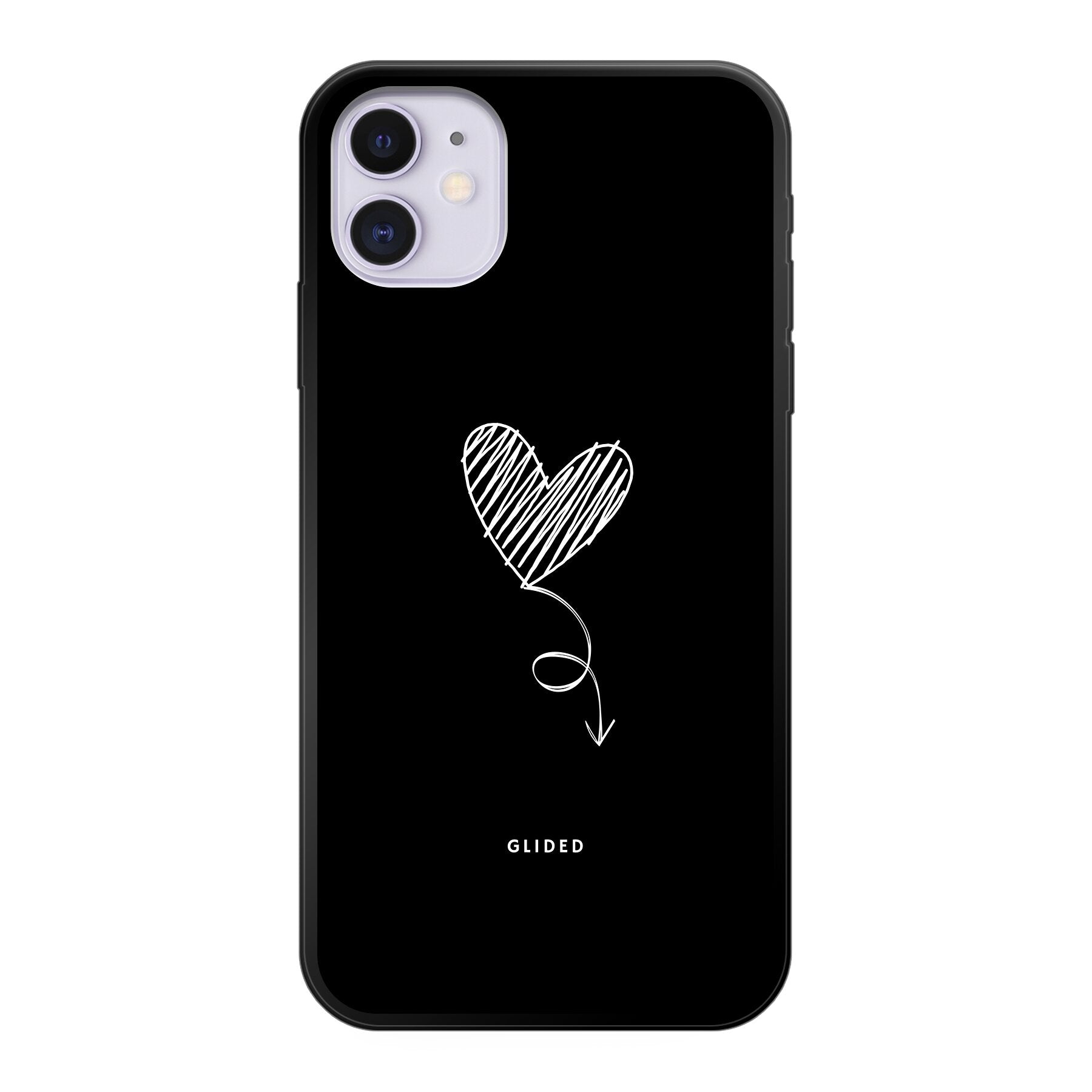 Dark Heart iPhone 11 Handyhülle mit ästhetischem Herzdesign auf dunklem Hintergrund, bietet stilvollen Schutz und einzigartigen Look.