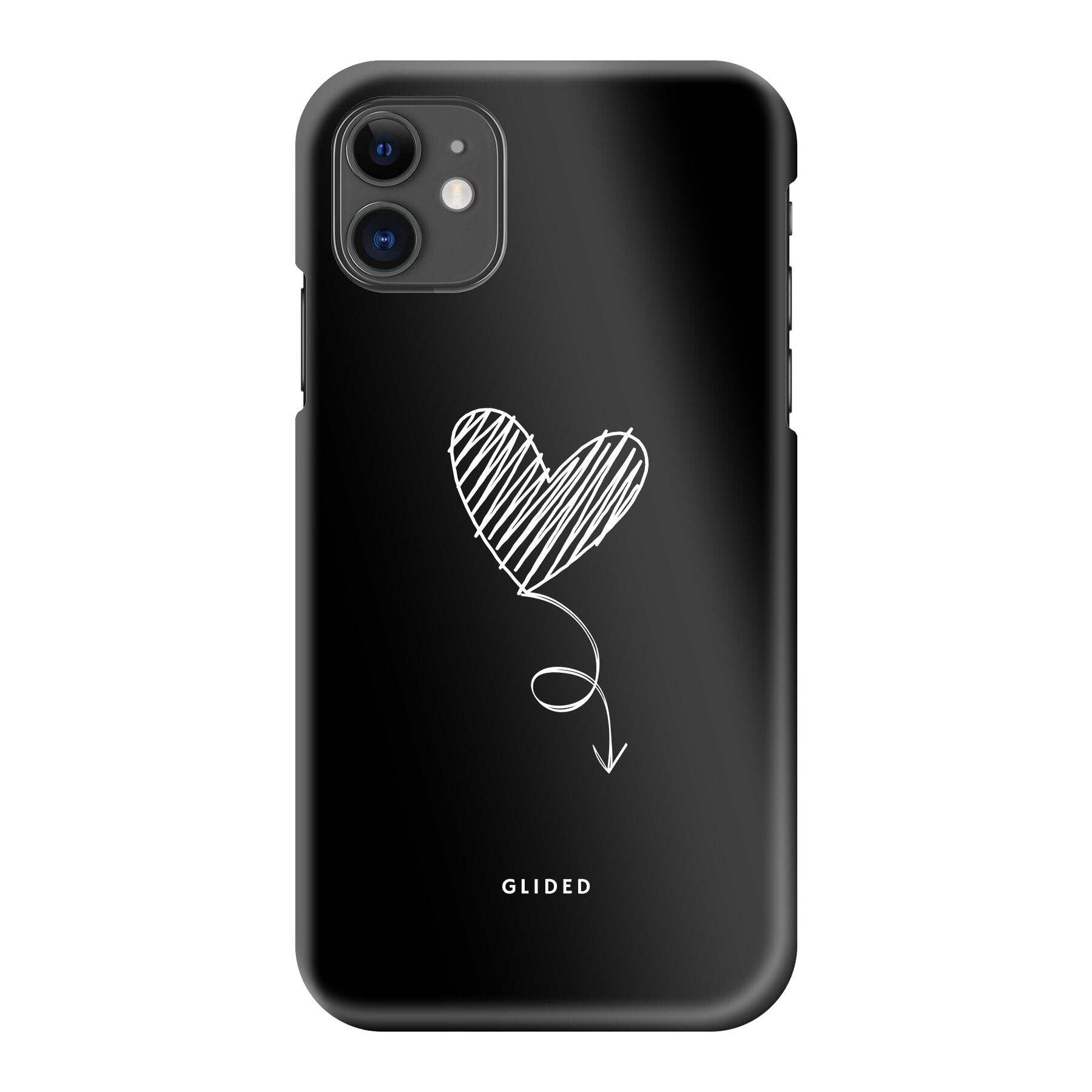 Dark Heart iPhone 11 Handyhülle mit ästhetischem Herzdesign auf dunklem Hintergrund, bietet stilvollen Schutz und einzigartigen Look.