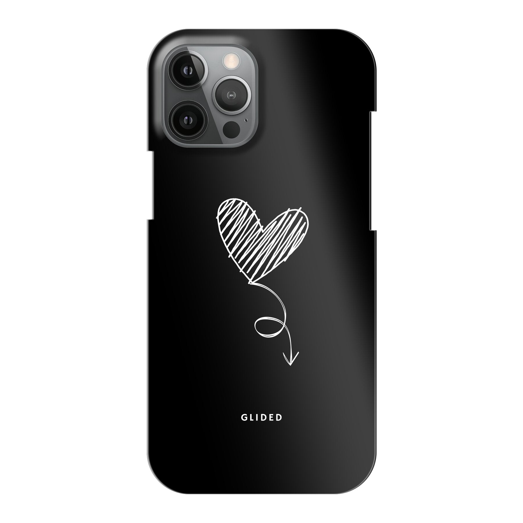 Dark Heart iPhone 12 Pro Max Handyhülle mit ästhetischem Herzdesign auf dunklem Hintergrund, bietet stilvollen Schutz.