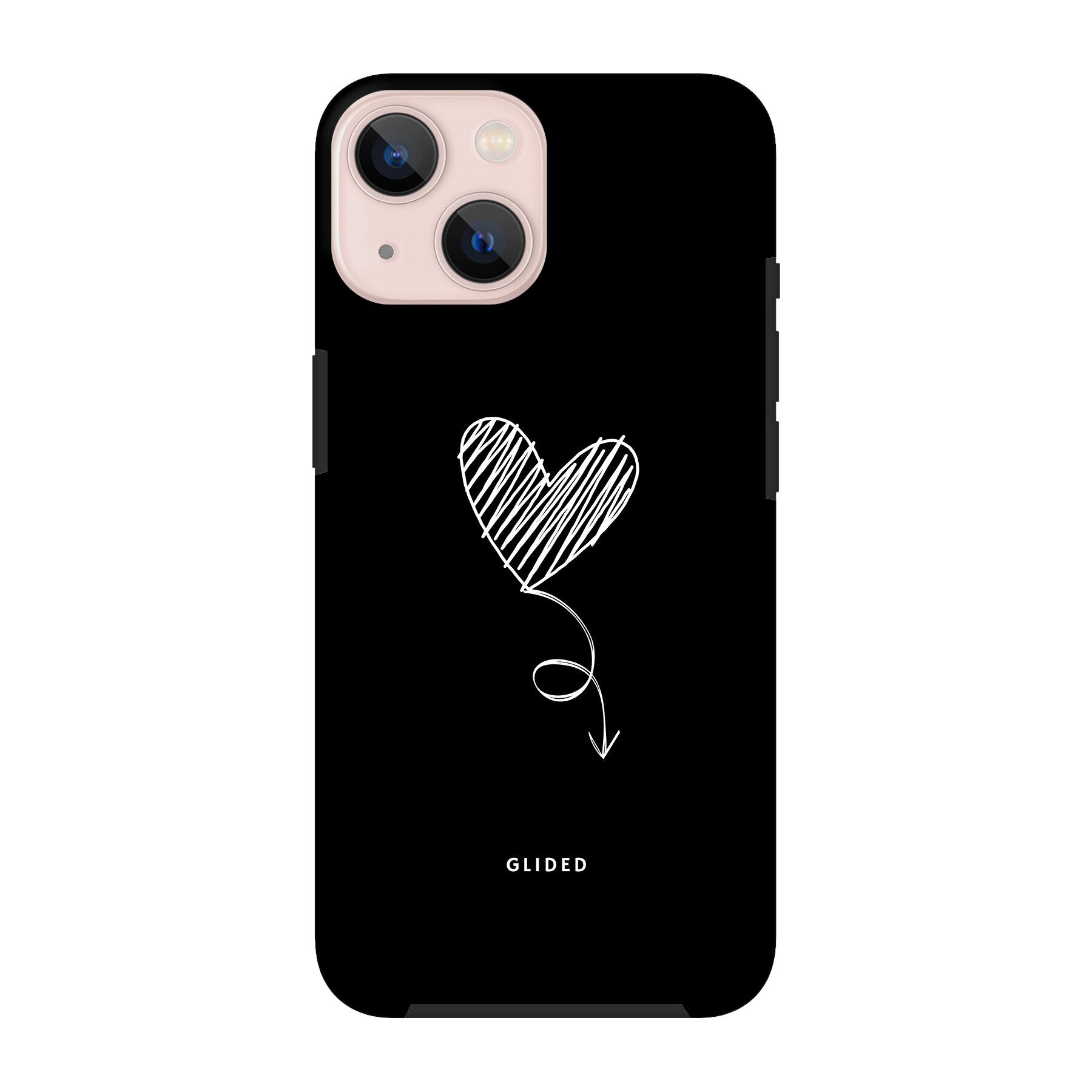 Dark Heart iPhone 13 Handyhülle mit ästhetischem Herzdesign auf dunklem Hintergrund, bietet stilvollen Schutz und einzigartigen Look.