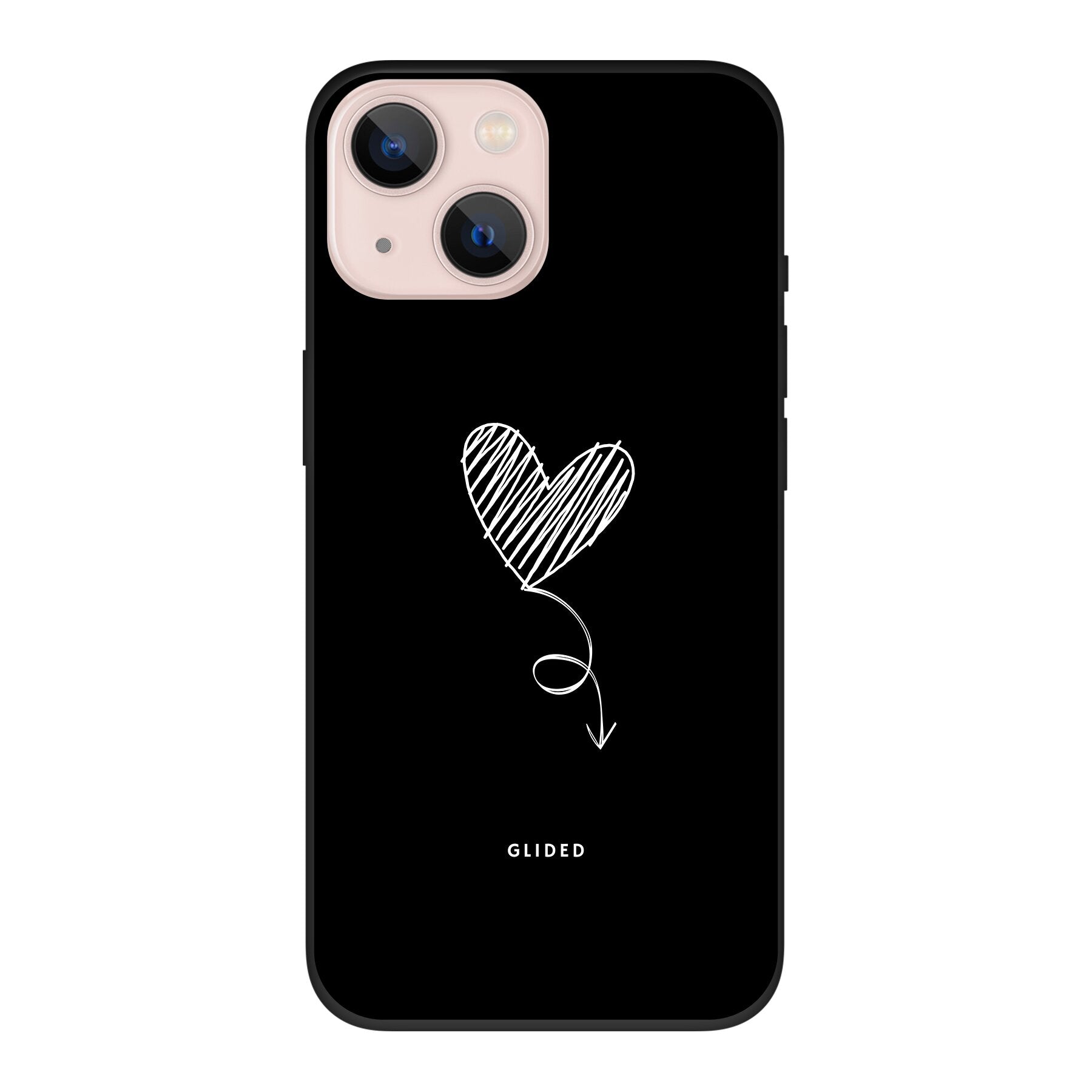 Dark Heart iPhone 13 Handyhülle mit ästhetischem Herzdesign auf dunklem Hintergrund, bietet stilvollen Schutz und einzigartigen Look.