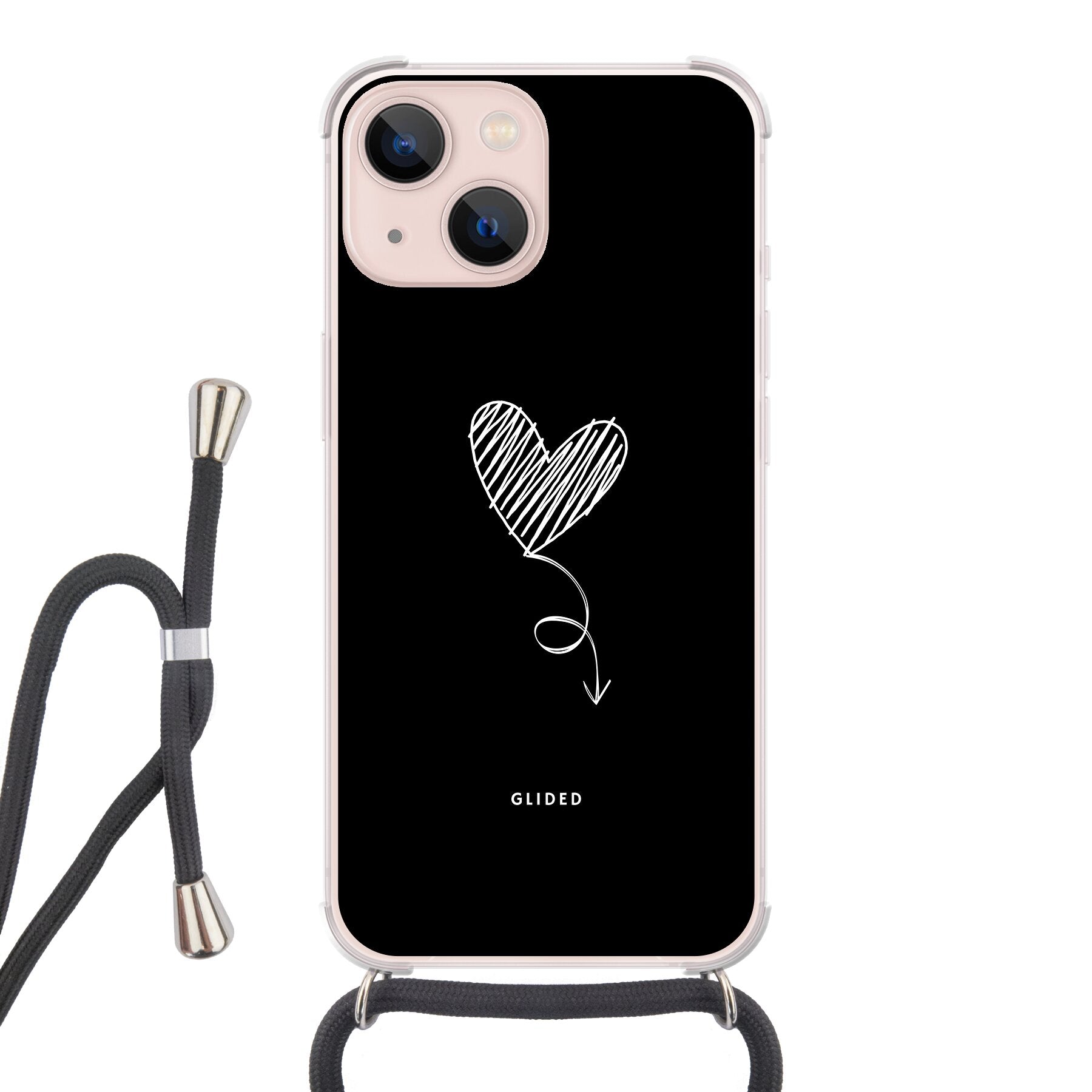 Dark Heart iPhone 13 Handyhülle mit ästhetischem Herzdesign auf dunklem Hintergrund, bietet stilvollen Schutz und einzigartigen Look.