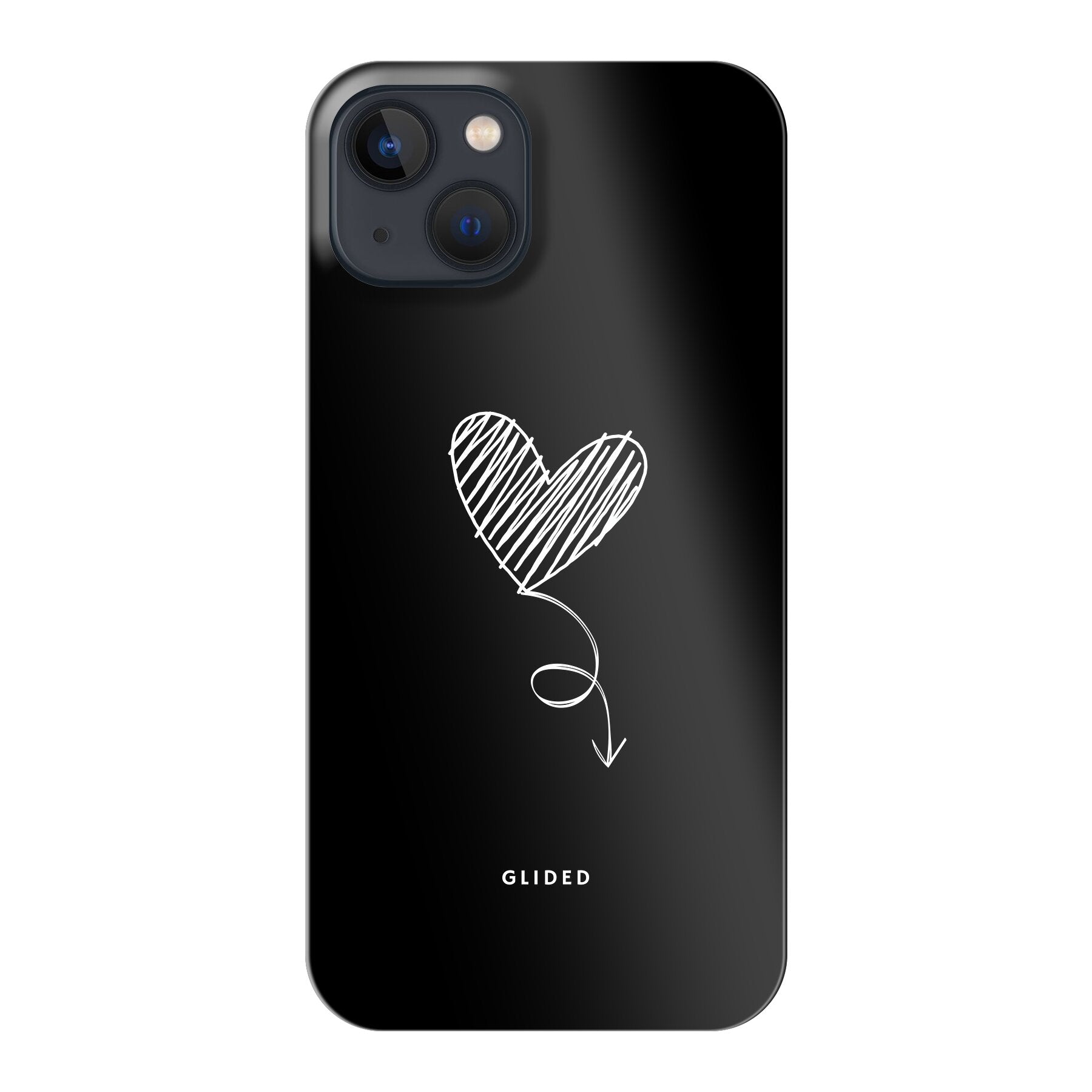 Dark Heart iPhone 13 Handyhülle mit ästhetischem Herzdesign auf dunklem Hintergrund, bietet stilvollen Schutz und einzigartigen Look.