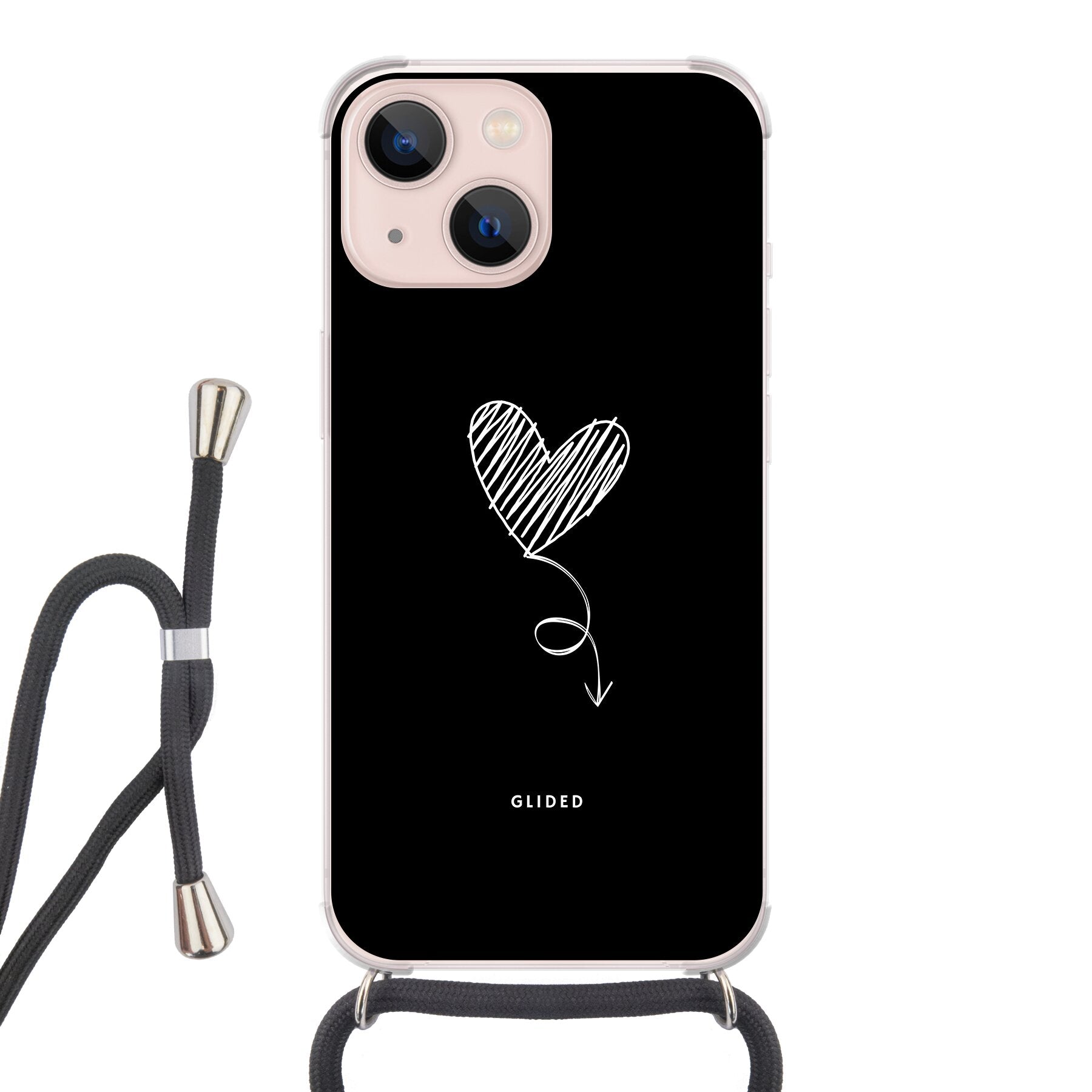 Dark Heart iPhone 13 mini Handyhülle mit ästhetischem Herz auf dunklem Hintergrund, bietet stilvollen Schutz und einzigartiges Design.