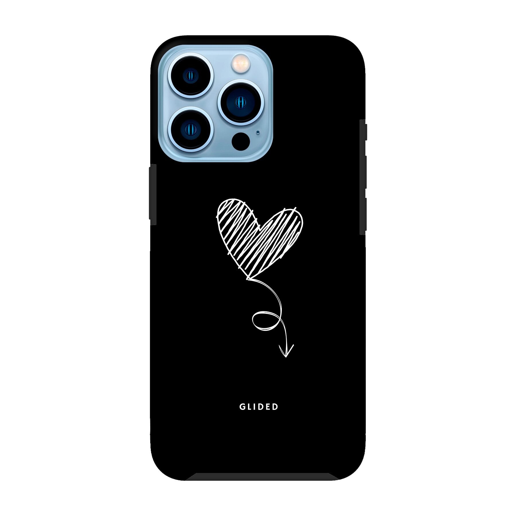 Dark Heart Handyhülle für iPhone 13 Pro Max mit ästhetischem Herzdesign auf dunklem Hintergrund, bietet stilvollen Schutz.