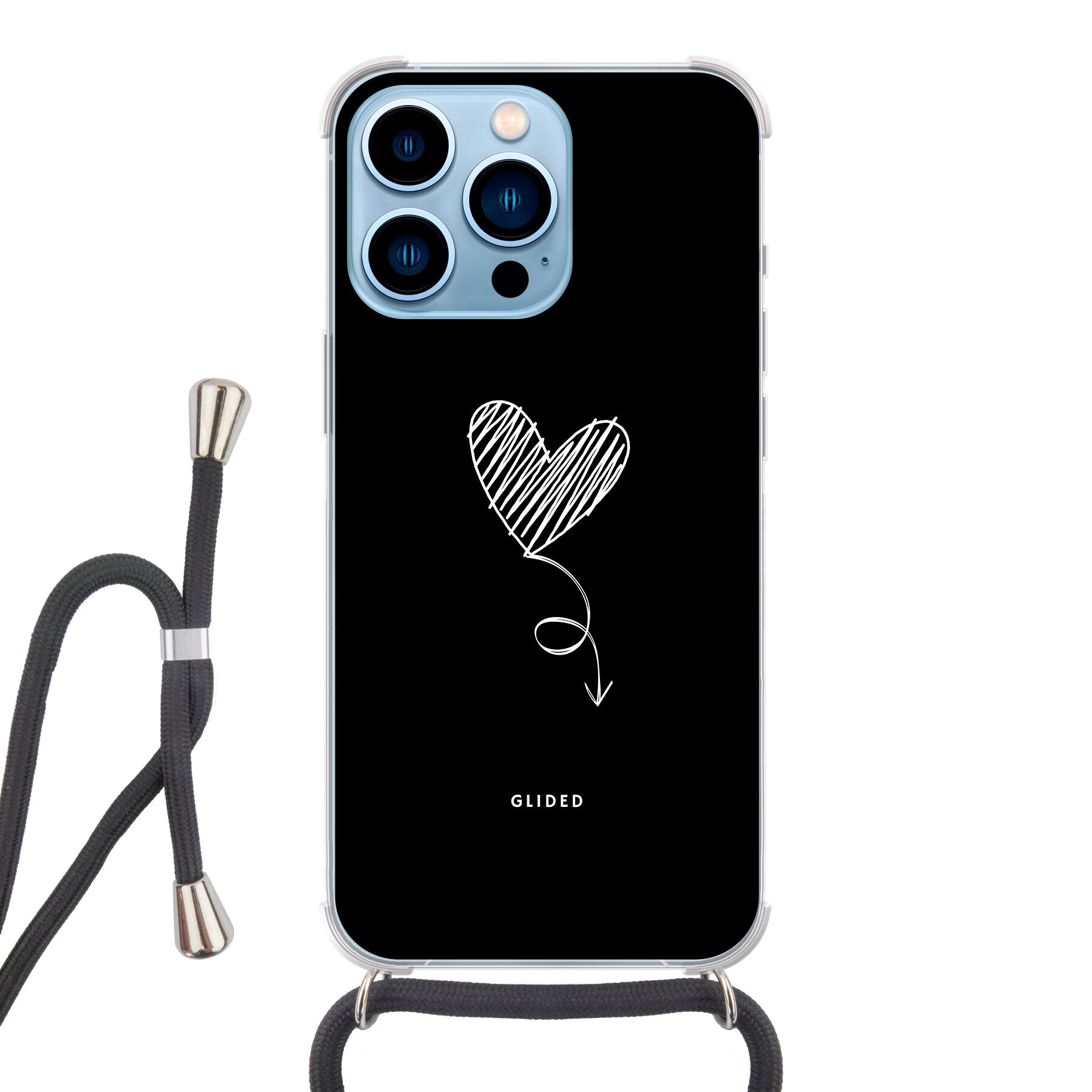 Dark Heart Handyhülle für iPhone 13 Pro Max mit ästhetischem Herzdesign auf dunklem Hintergrund, bietet stilvollen Schutz.