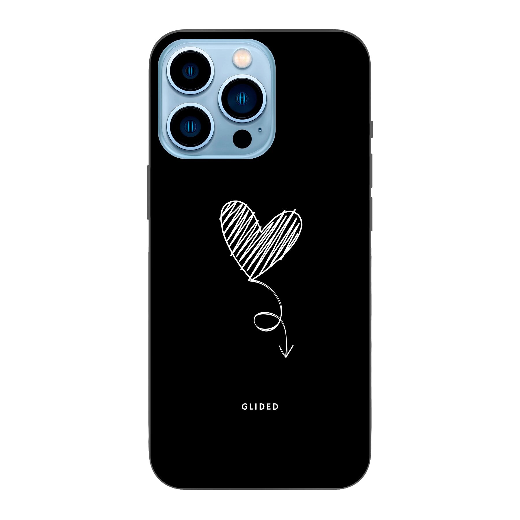 Dark Heart Handyhülle für iPhone 13 Pro Max mit ästhetischem Herzdesign auf dunklem Hintergrund, bietet stilvollen Schutz.