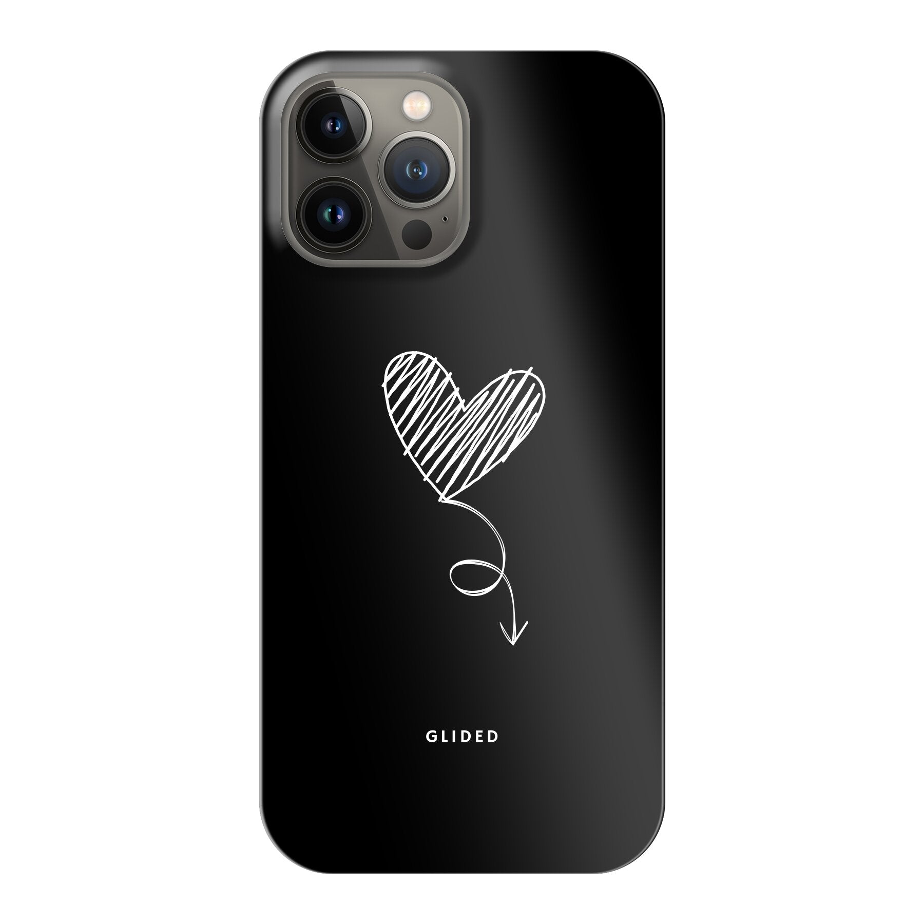 Dark Heart Handyhülle für iPhone 13 Pro Max mit ästhetischem Herzdesign auf dunklem Hintergrund, bietet stilvollen Schutz.