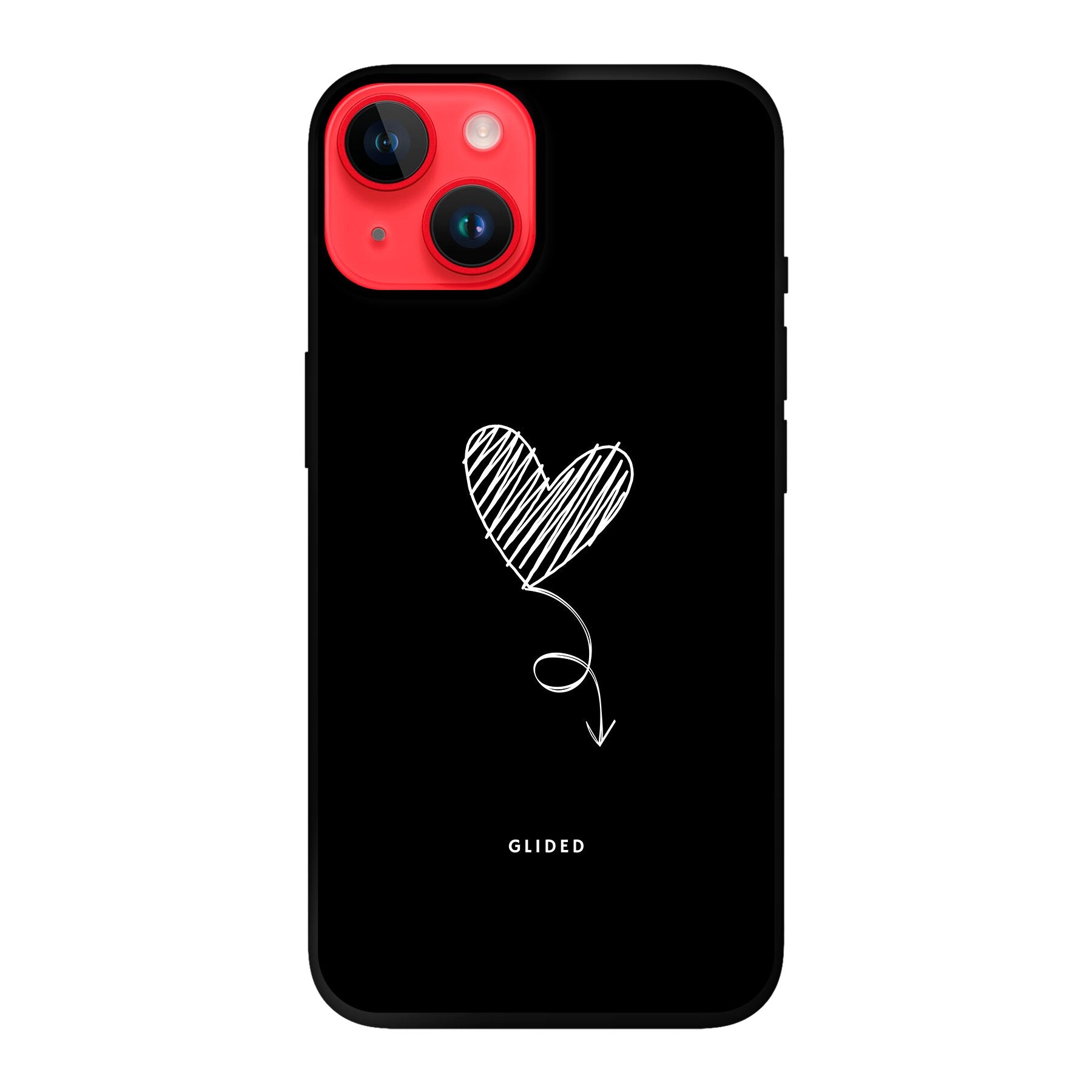 Dark Heart iPhone 14 Handyhülle mit ästhetischem Herzdesign auf dunklem Hintergrund, bietet stilvollen Schutz und einzigartigen Look.