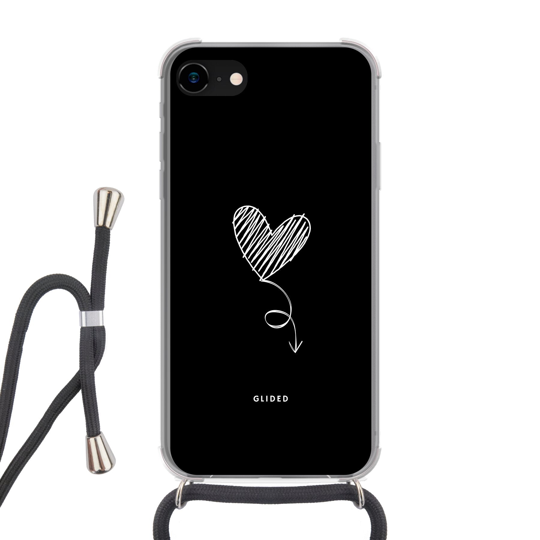 Dark Heart iPhone 7 Handyhülle mit ästhetischem Herzdesign auf dunklem Hintergrund, bietet stilvollen Schutz und einzigartigen Look.