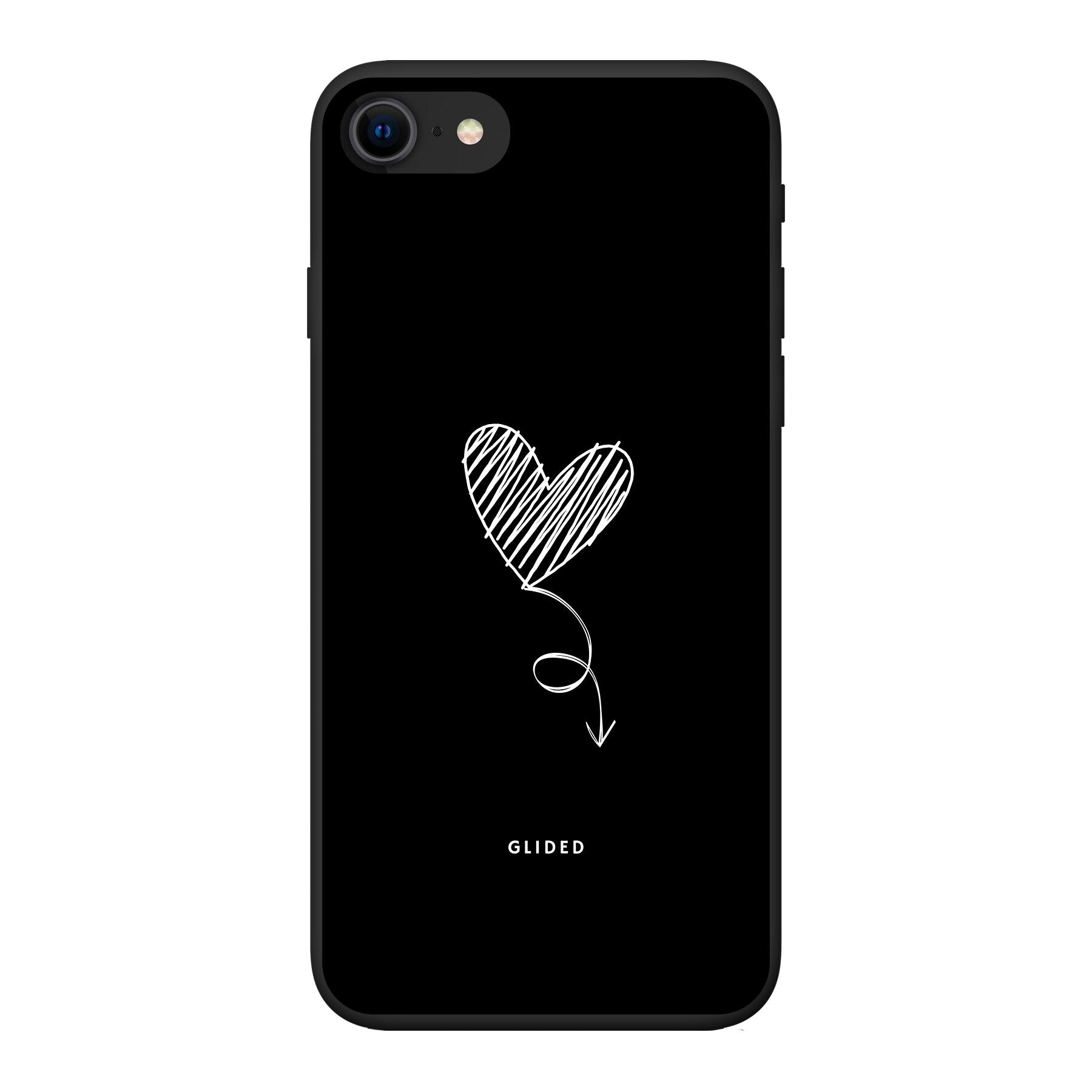 Dark Heart iPhone 7 Handyhülle mit ästhetischem Herzdesign auf dunklem Hintergrund, bietet stilvollen Schutz und einzigartigen Look.