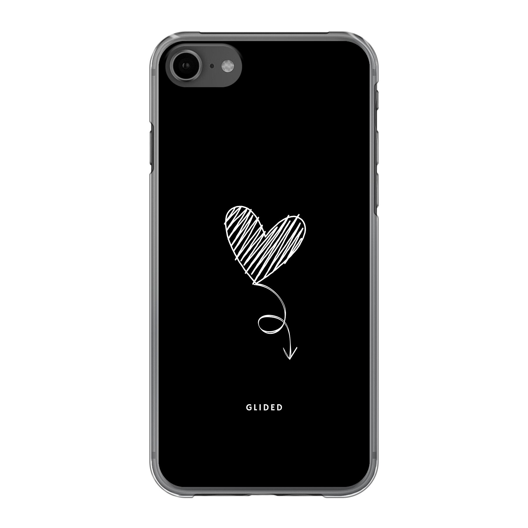 Dark Heart iPhone 7 Handyhülle mit ästhetischem Herzdesign auf dunklem Hintergrund, bietet stilvollen Schutz und einzigartigen Look.