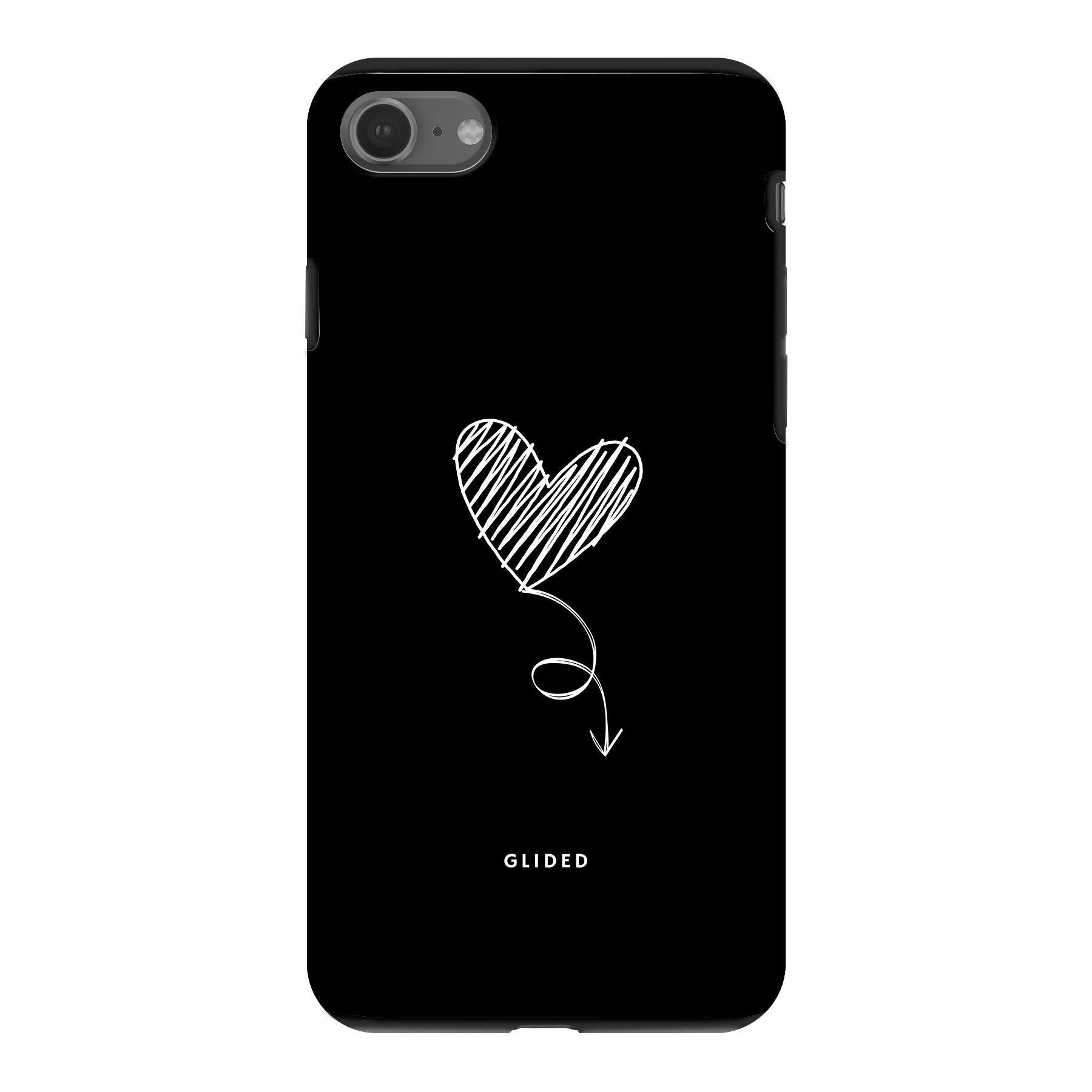 Dark Heart iPhone 7 Handyhülle mit ästhetischem Herzdesign auf dunklem Hintergrund, bietet stilvollen Schutz und einzigartigen Look.