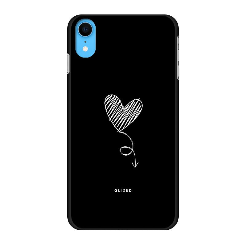 Dark Heart iPhone XR Handyhülle mit ästhetischem Herzdesign auf dunklem Hintergrund, bietet stilvollen Schutz und Funktionalität.