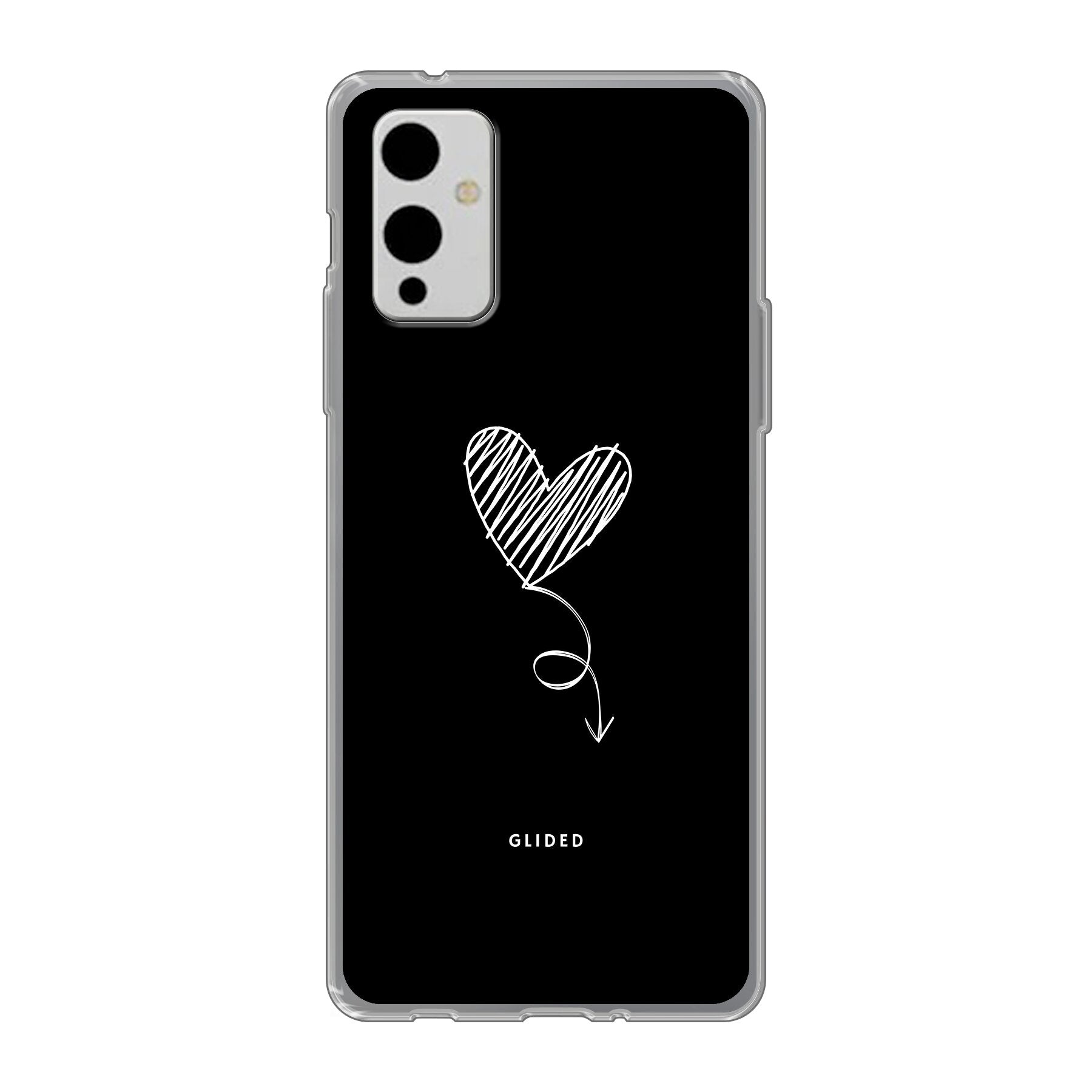 Dark Heart Handyhülle für OnePlus 9 mit ästhetischem Herz auf dunklem Hintergrund, bietet stilvollen Schutz und einzigartiges Design.