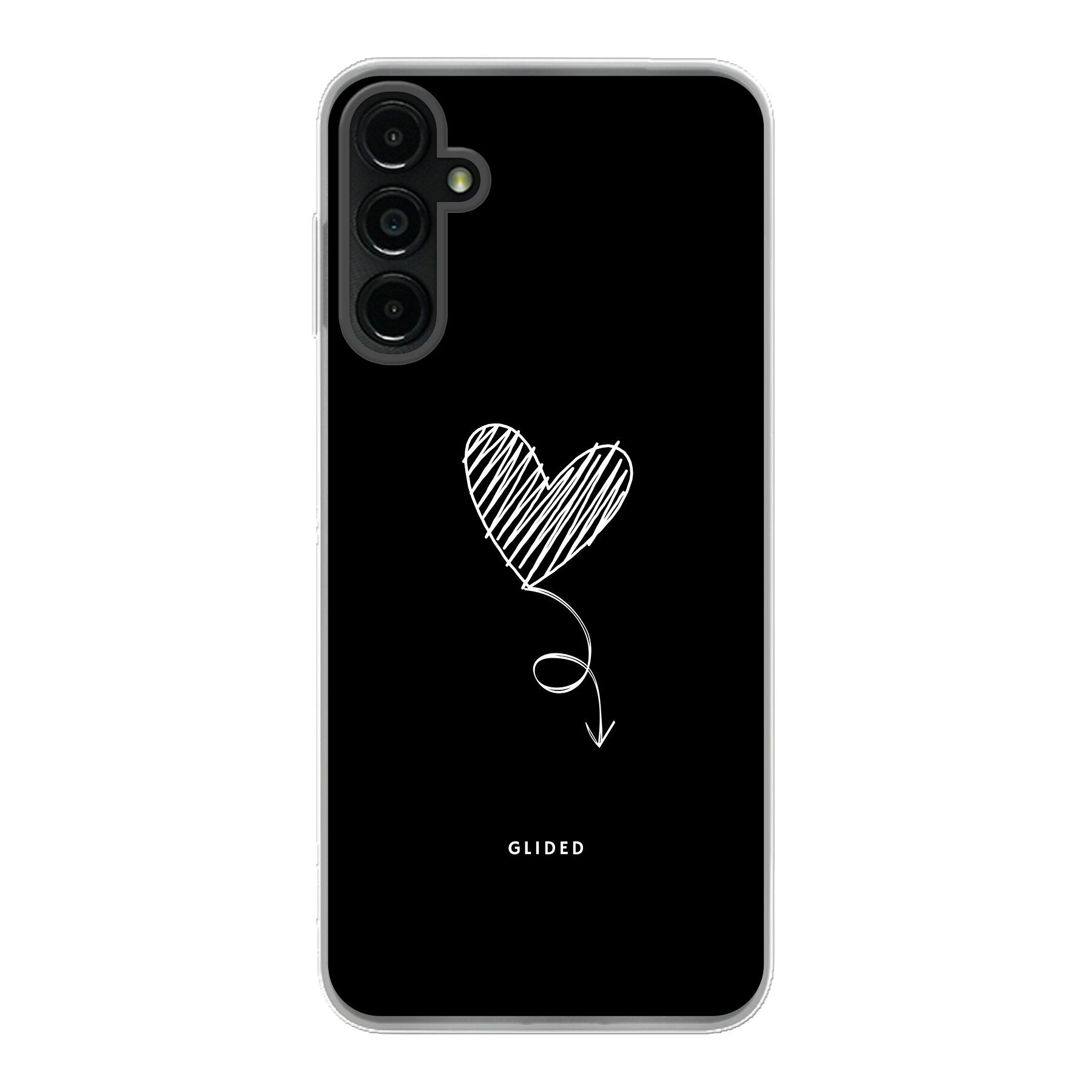 Dark Heart Handyhülle für Samsung Galaxy A14 5G mit ästhetischem Herzdesign auf dunklem Hintergrund, bietet Schutz und Stil.