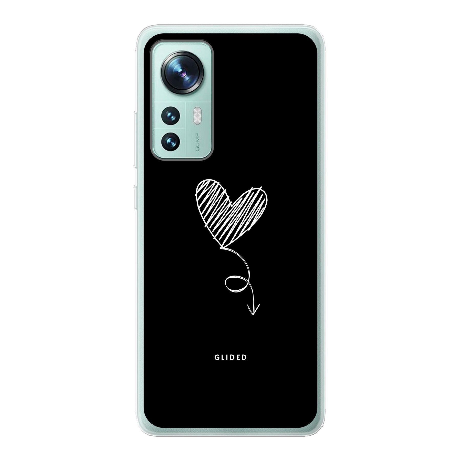 Dark Heart Handyhülle für Xiaomi 12 Pro mit ästhetischem Herzdesign auf dunklem Hintergrund, bietet Schutz und Stil.